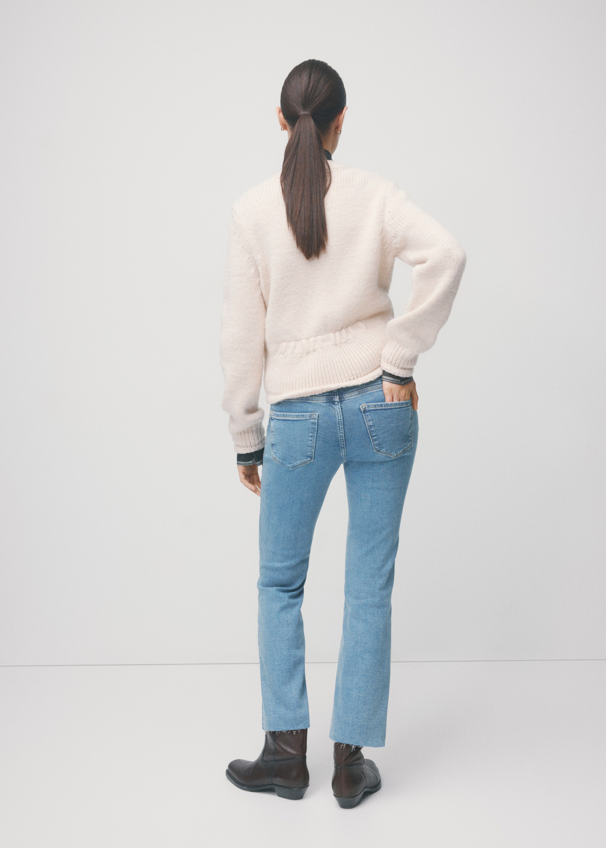Jean de grossesse flare crop - Verso de l’article, Bleu moyen. Ref: 27051279-00.