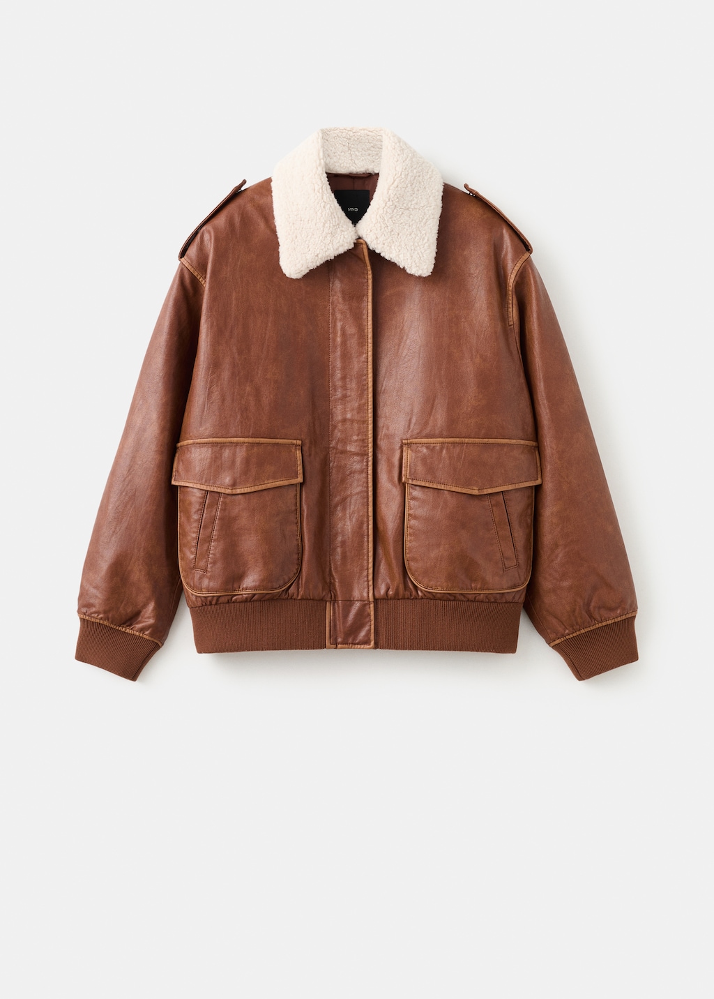 Oversized jacket with sherpa collar - image 5