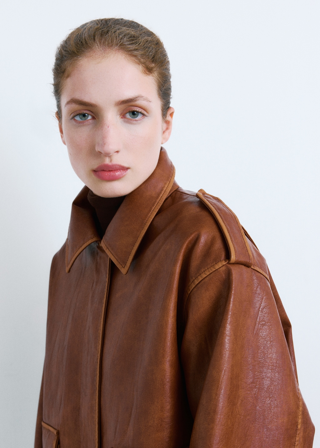 Mango Oversized jacket with sherpa collar