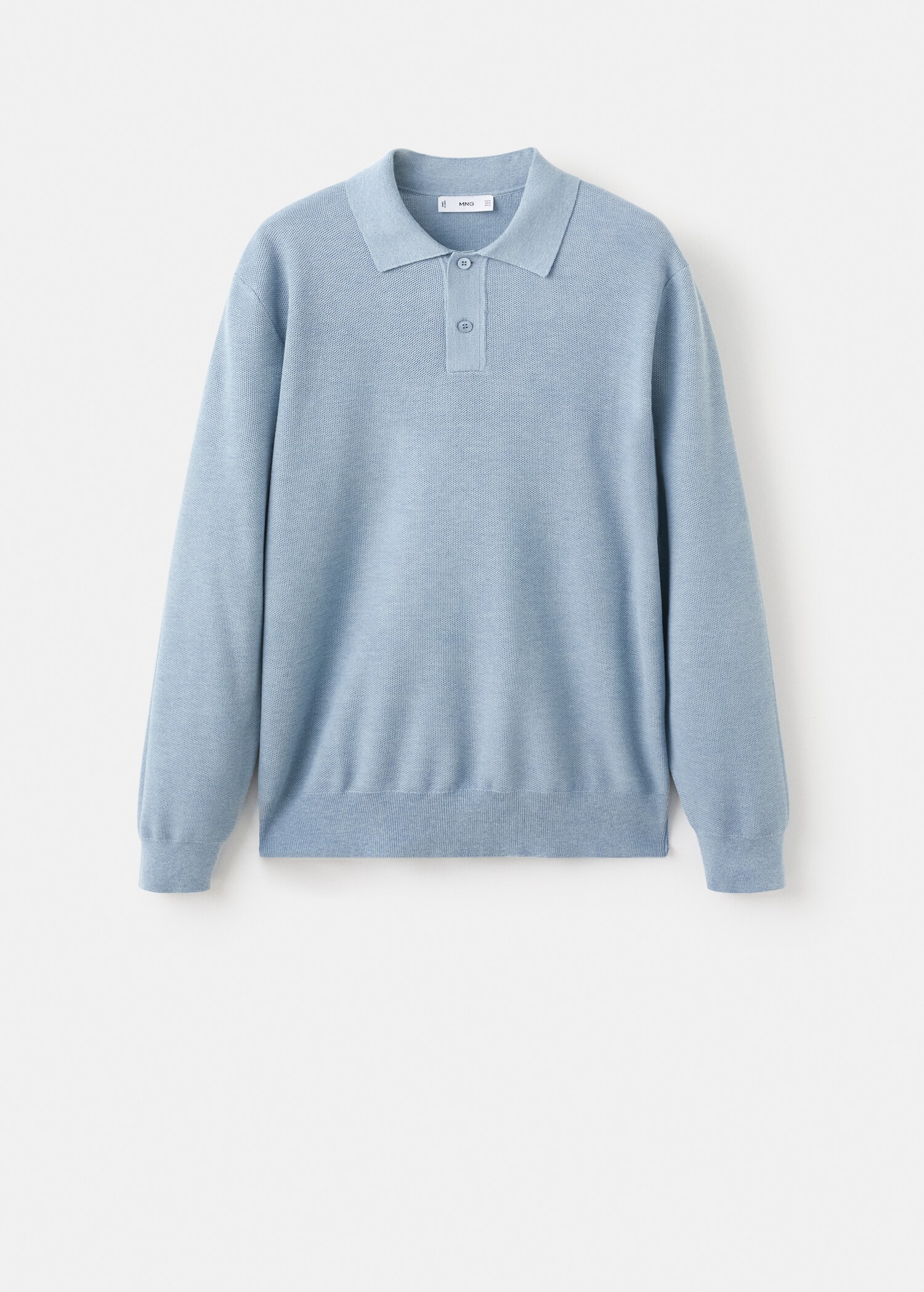 Micro-structured cotton polo shirt - Article without model