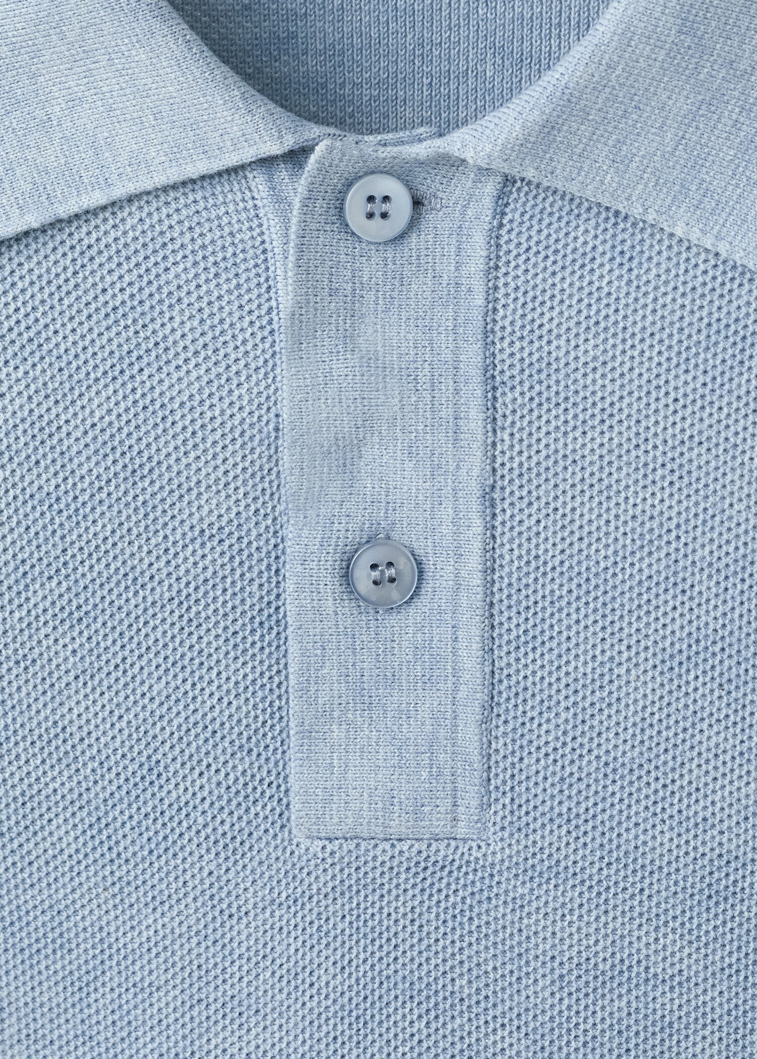 Micro-structured cotton polo shirt - Details of the article 8
