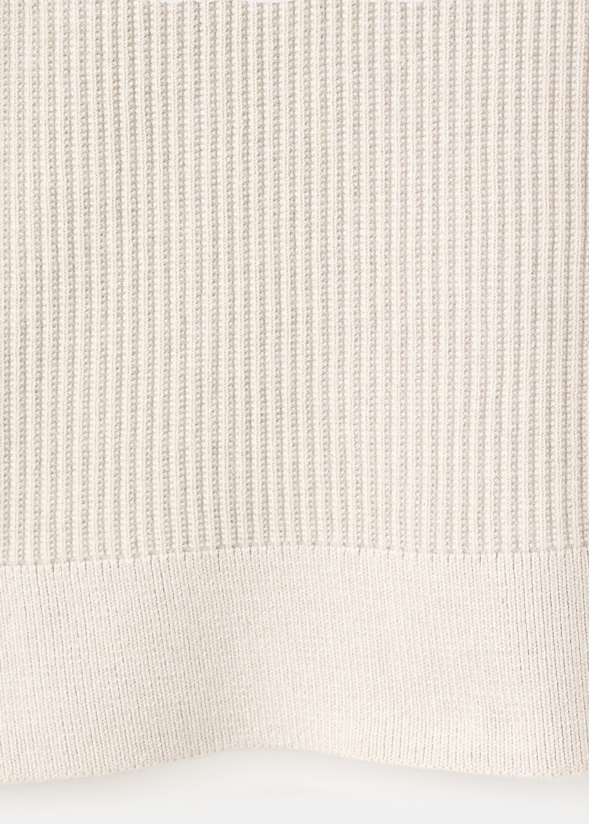 Cotton-blend ribbed polo sweater - Details of the article 0, Beige. Ref: 27051282-00.