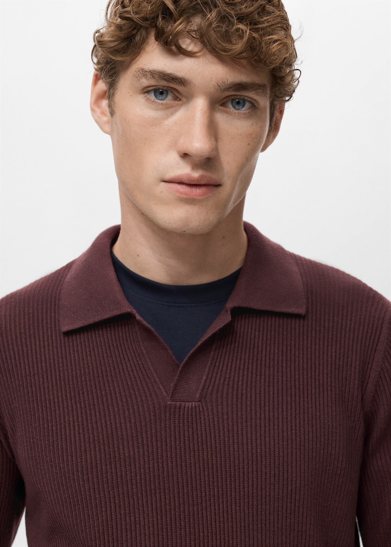 سترة بولو مضلعة من مزيج القطن - تفاصيل المنتج 1