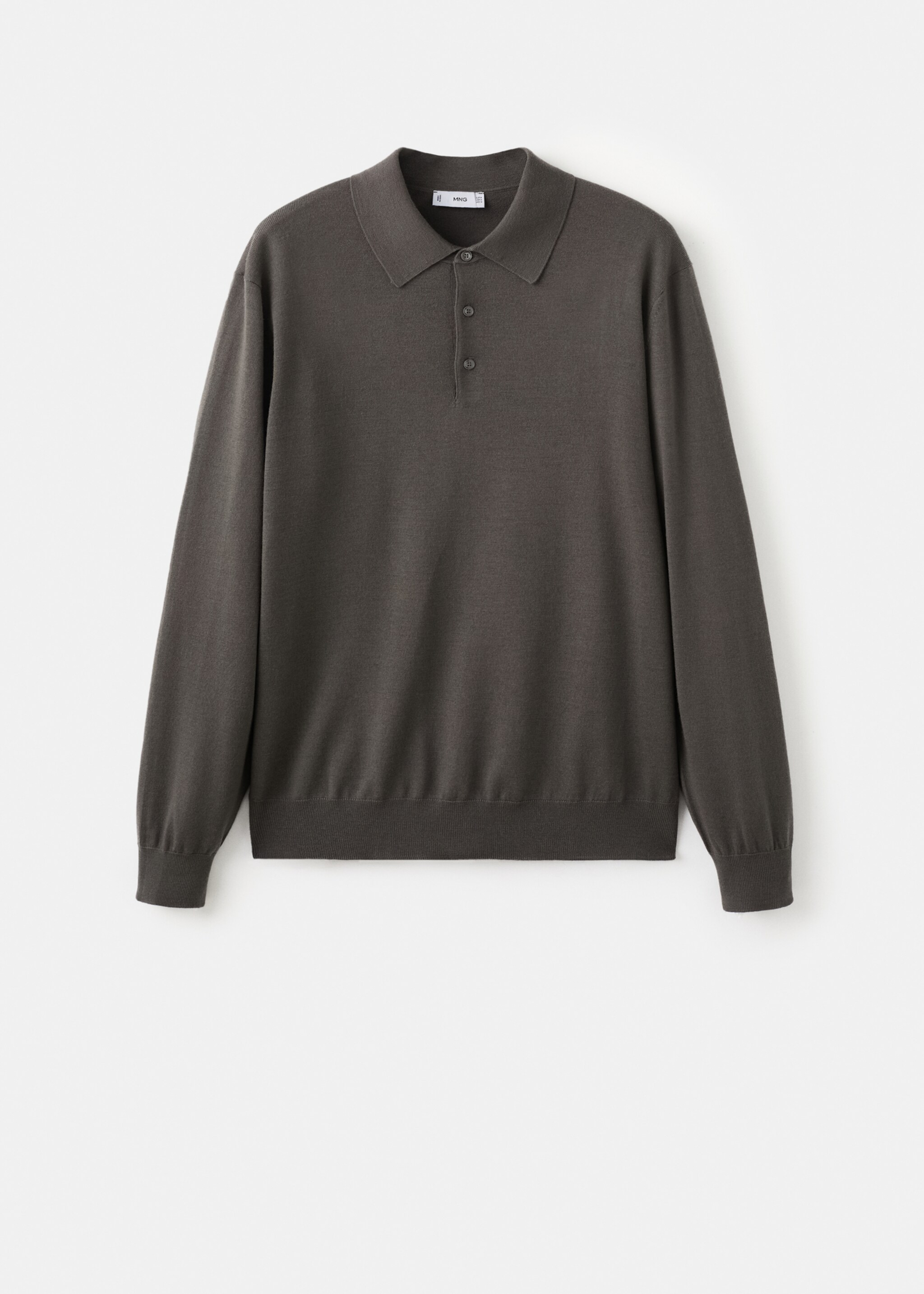 100% merino wool polo sweater - Article without model, Medium Brown. Ref: 27051283-00.