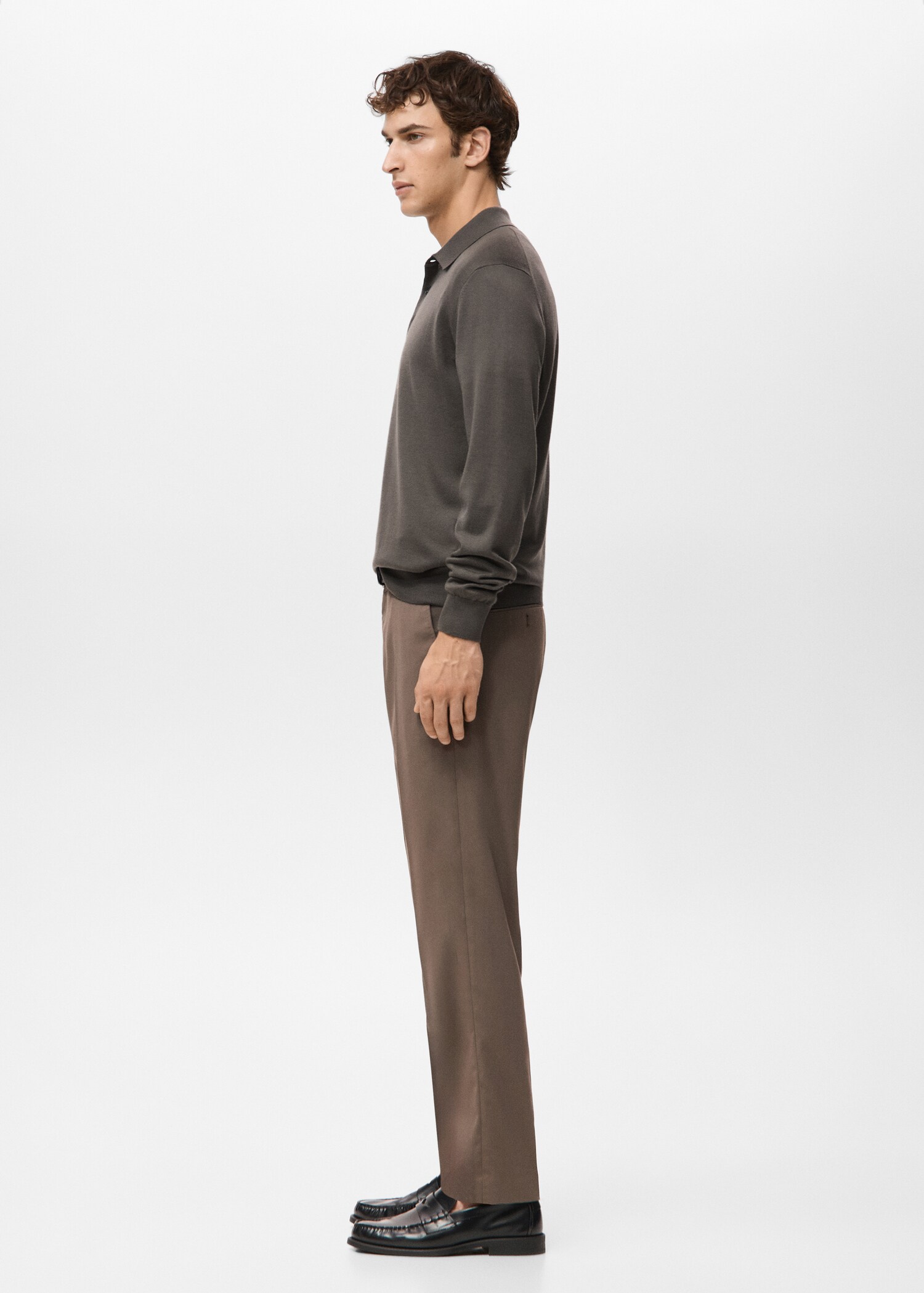 100% merino wool polo sweater - Details of the article 2