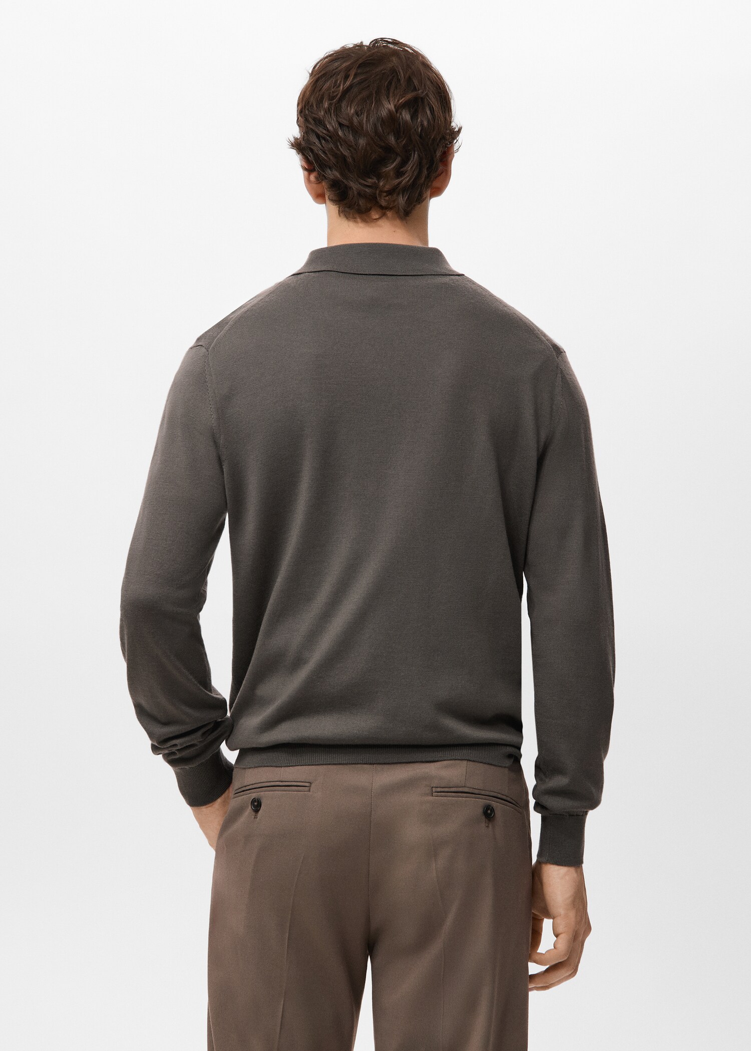 100% merino wool polo sweater - Reverse of the article