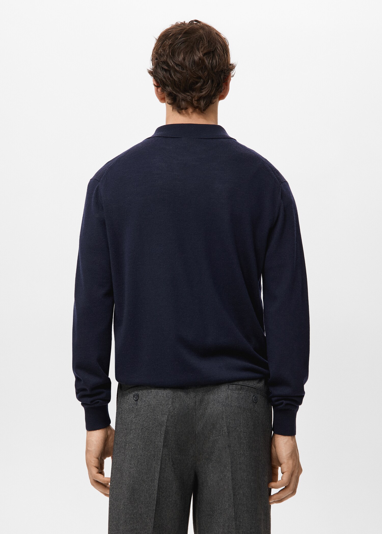 100% merino wool polo sweater - Reverse of the article