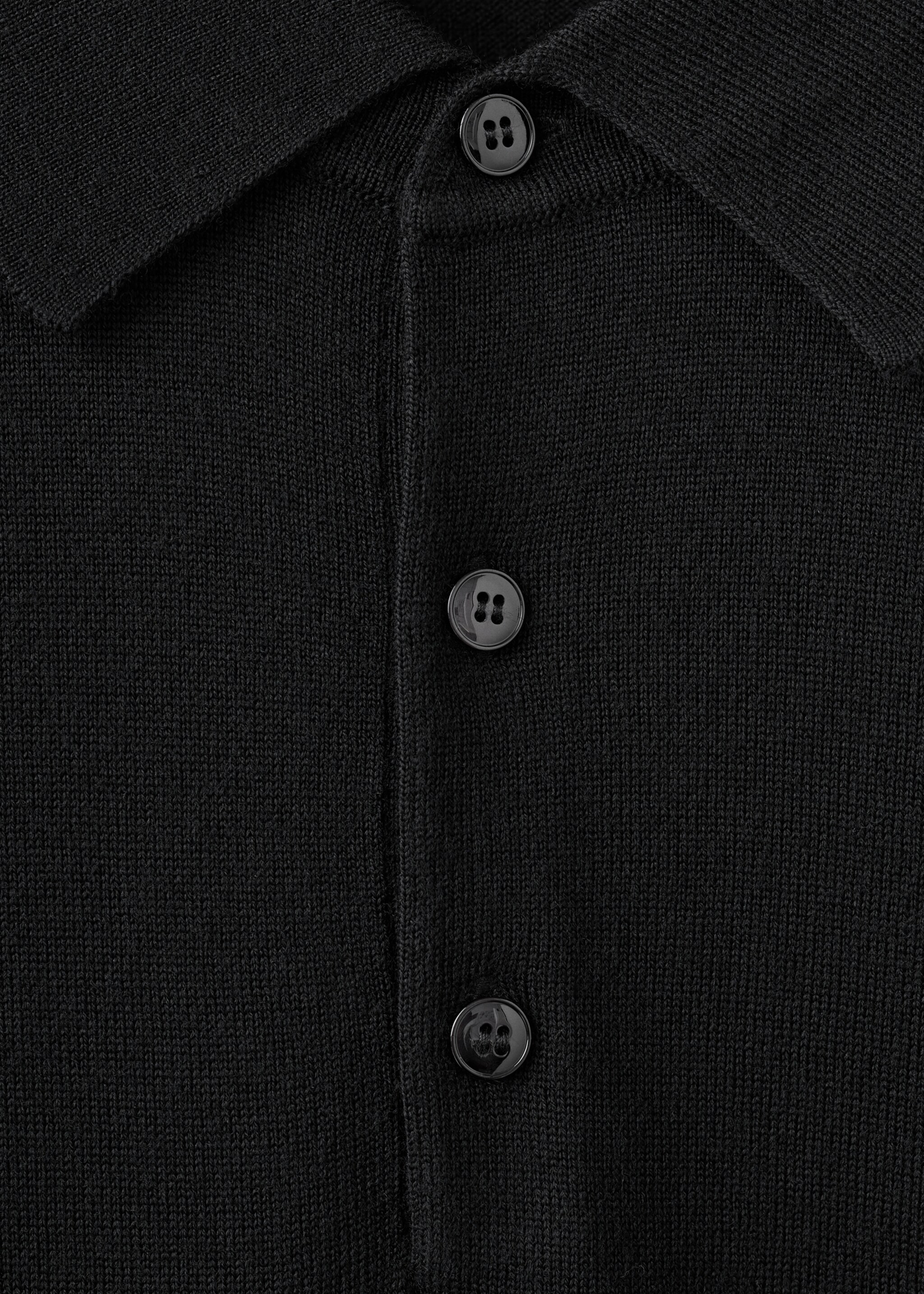 100% merino wool polo sweater - Details of the article 0, Black. Ref: 27051283-00.