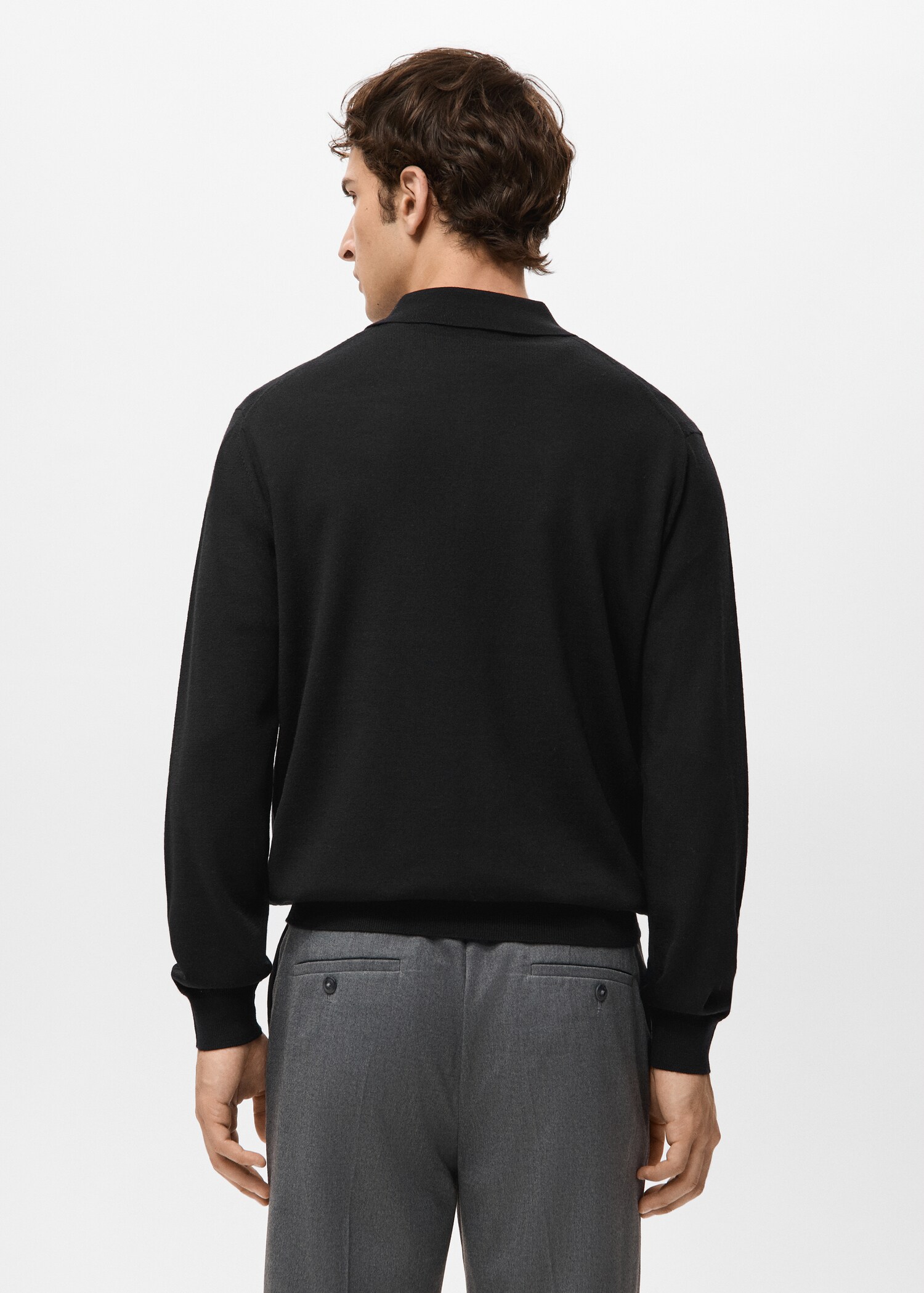 100% merino wool polo sweater - Reverse of the article