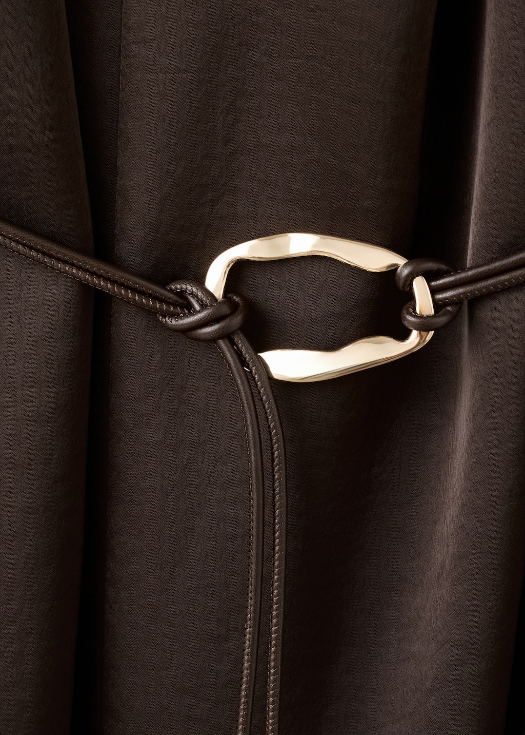 Satin dress with foulard