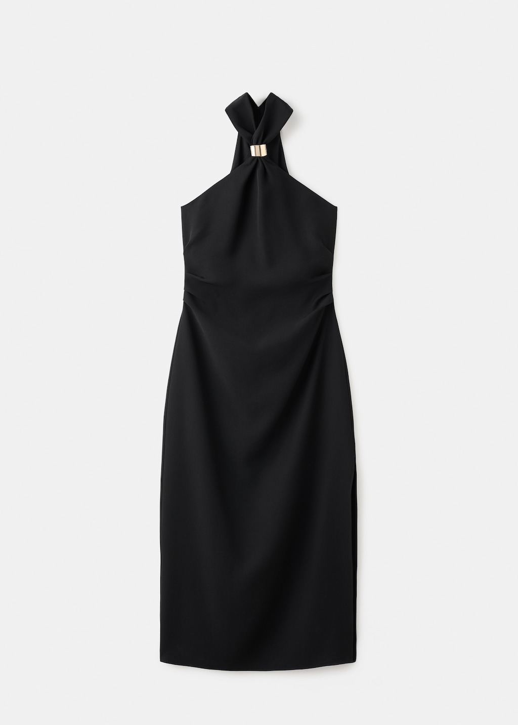 Mango Halter-neck dress with metal embellishment