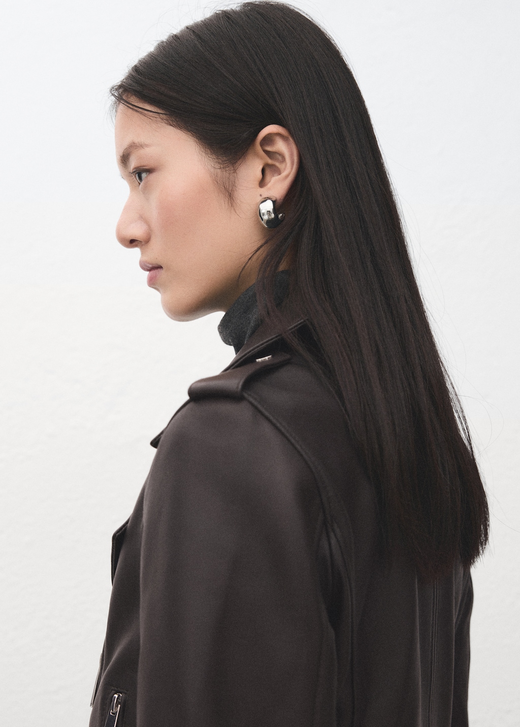 Leather biker jacket