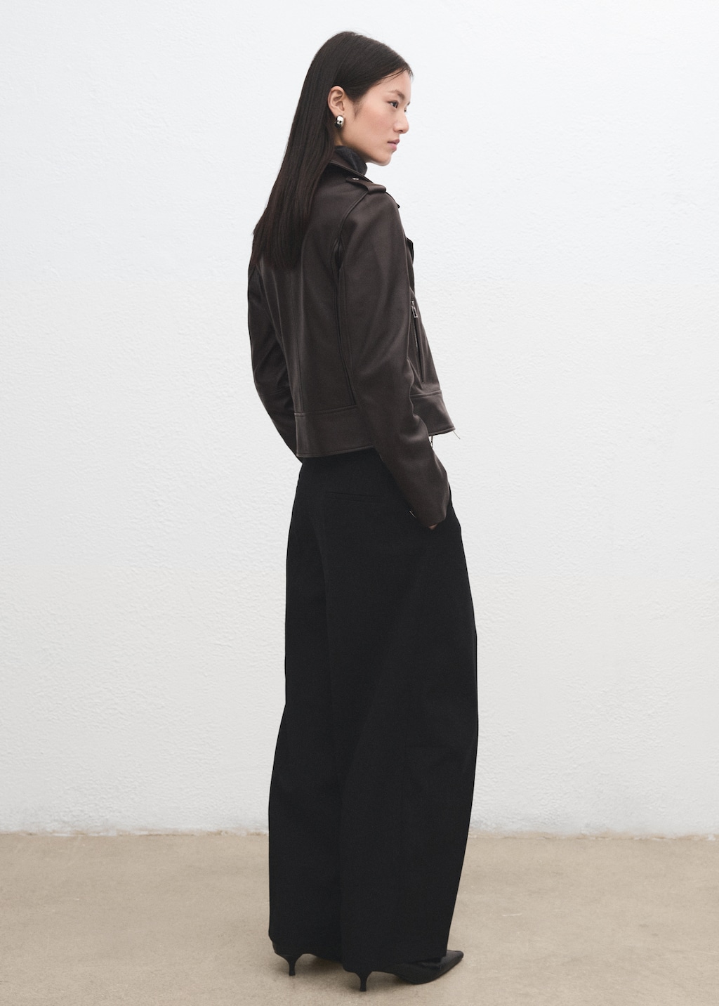 Leather biker jacket