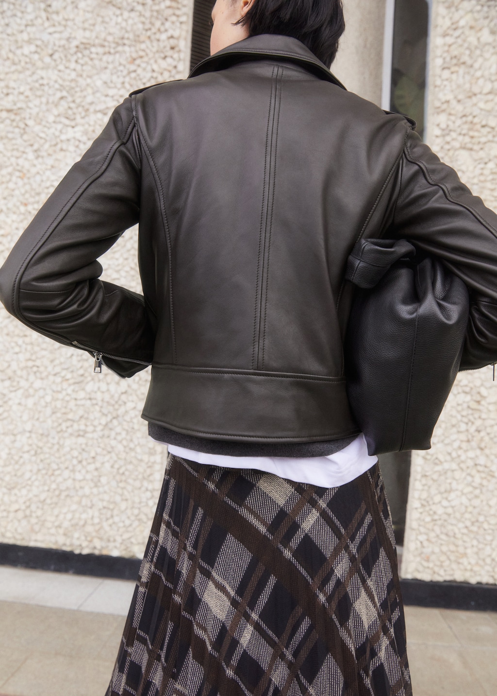 Leather biker jacket