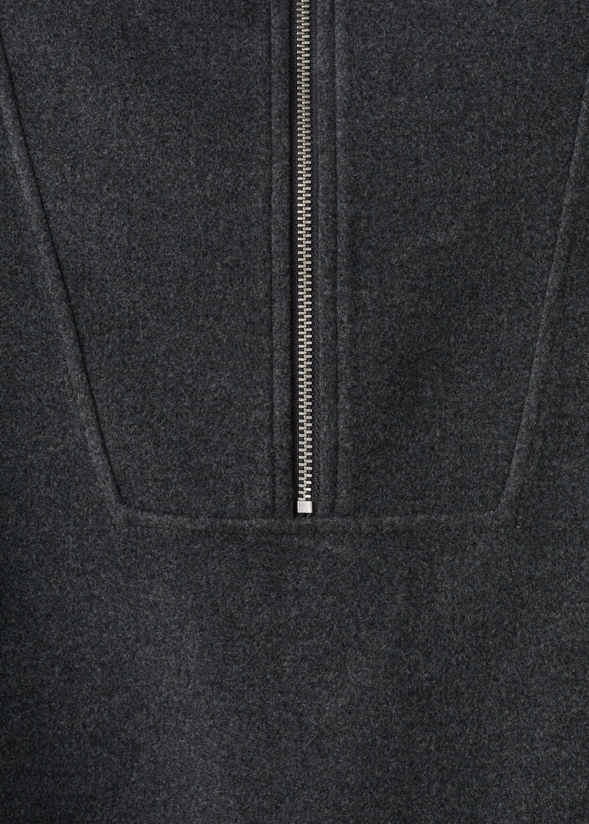 Turtleneck sweatshirt with zip - Details of the article 0, Dark Heather Grey. Ref: 27051287-00.