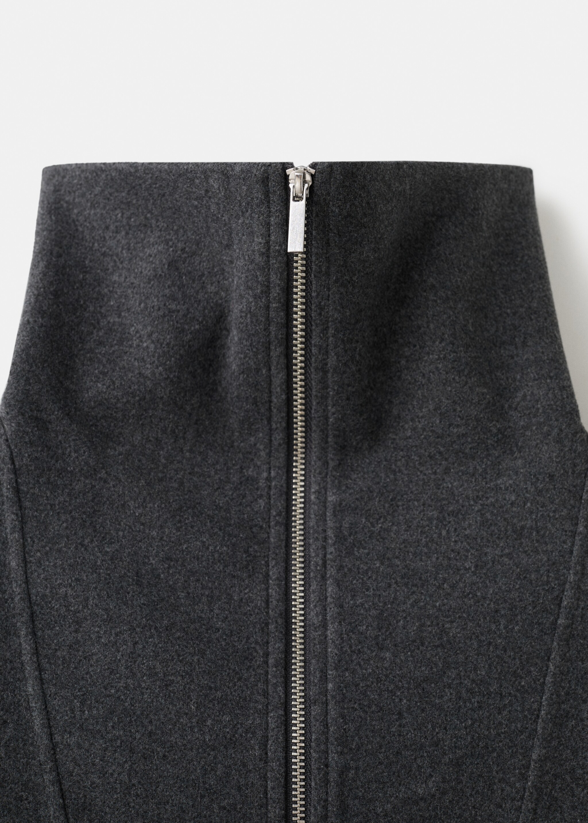 Turtleneck sweatshirt with zip - Details of the article 8, Dark Heather Grey. Ref: 27051287-00.
