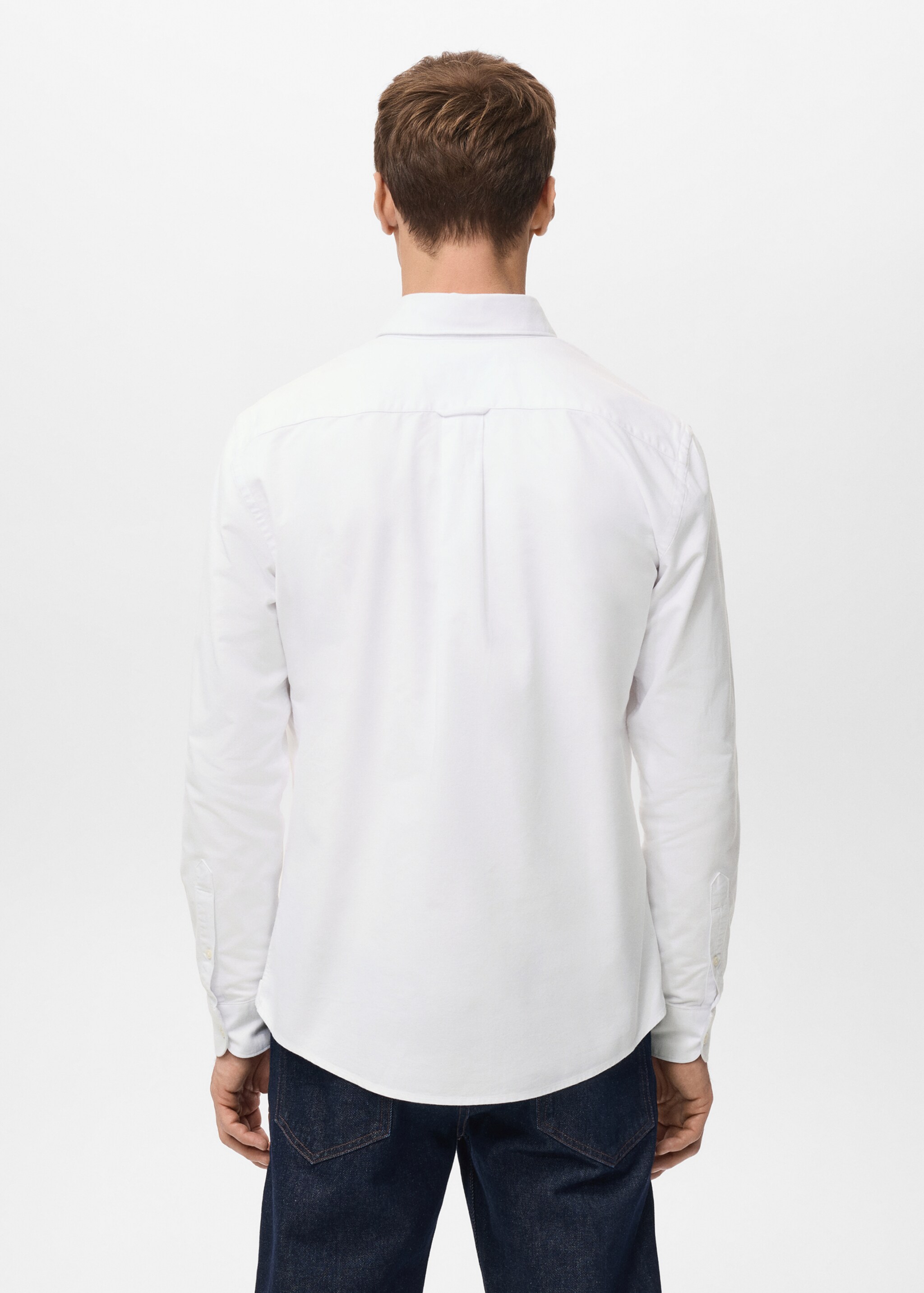 قميص أكسفورد بنسبة 100% من القطن - الجهة الخلفية للمنتج, أبيض. Ref: 27051288-00.