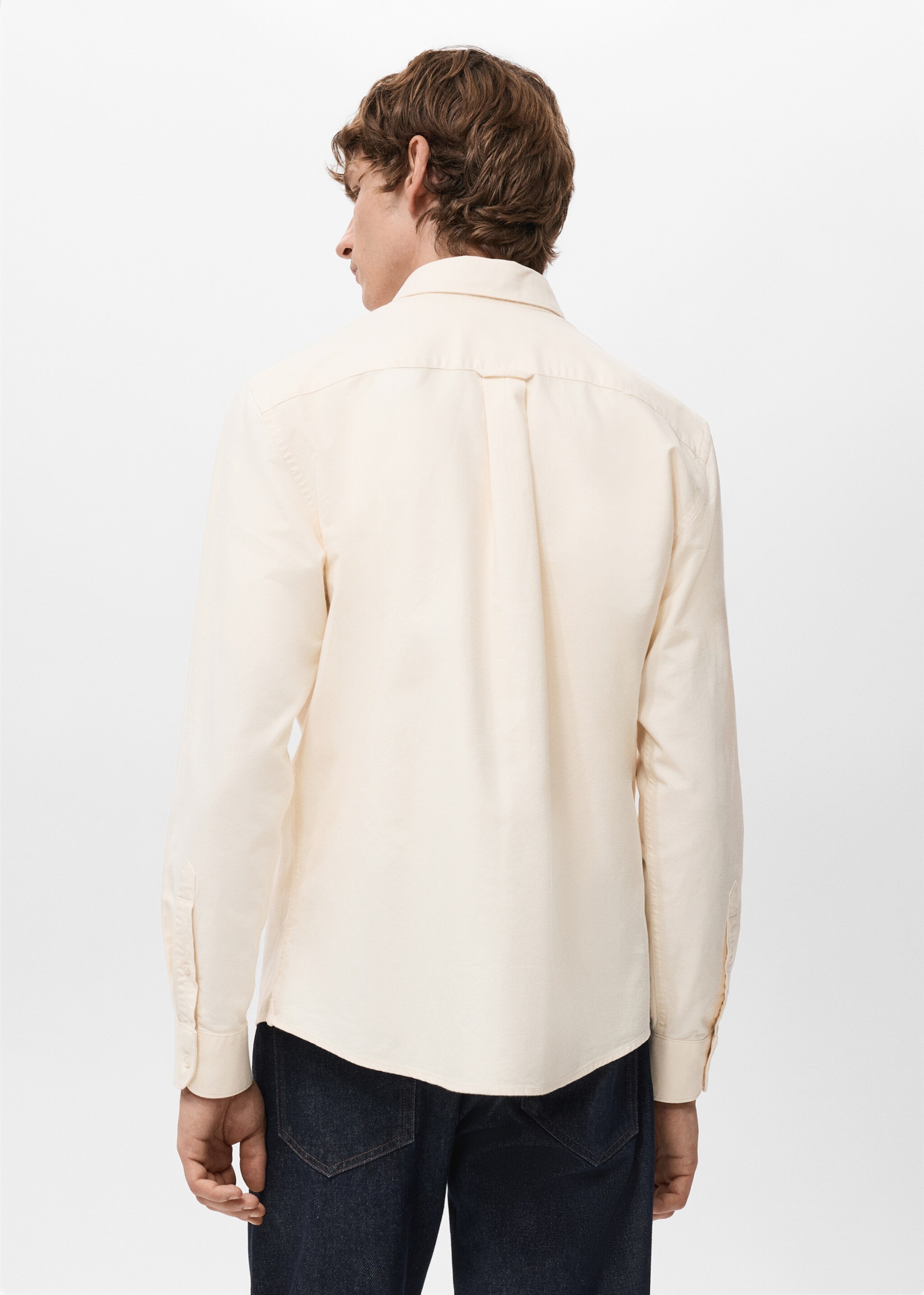 100% cotton Oxford shirt - Reverse of the article, Pastel Yellow. Ref: 27051288-00.