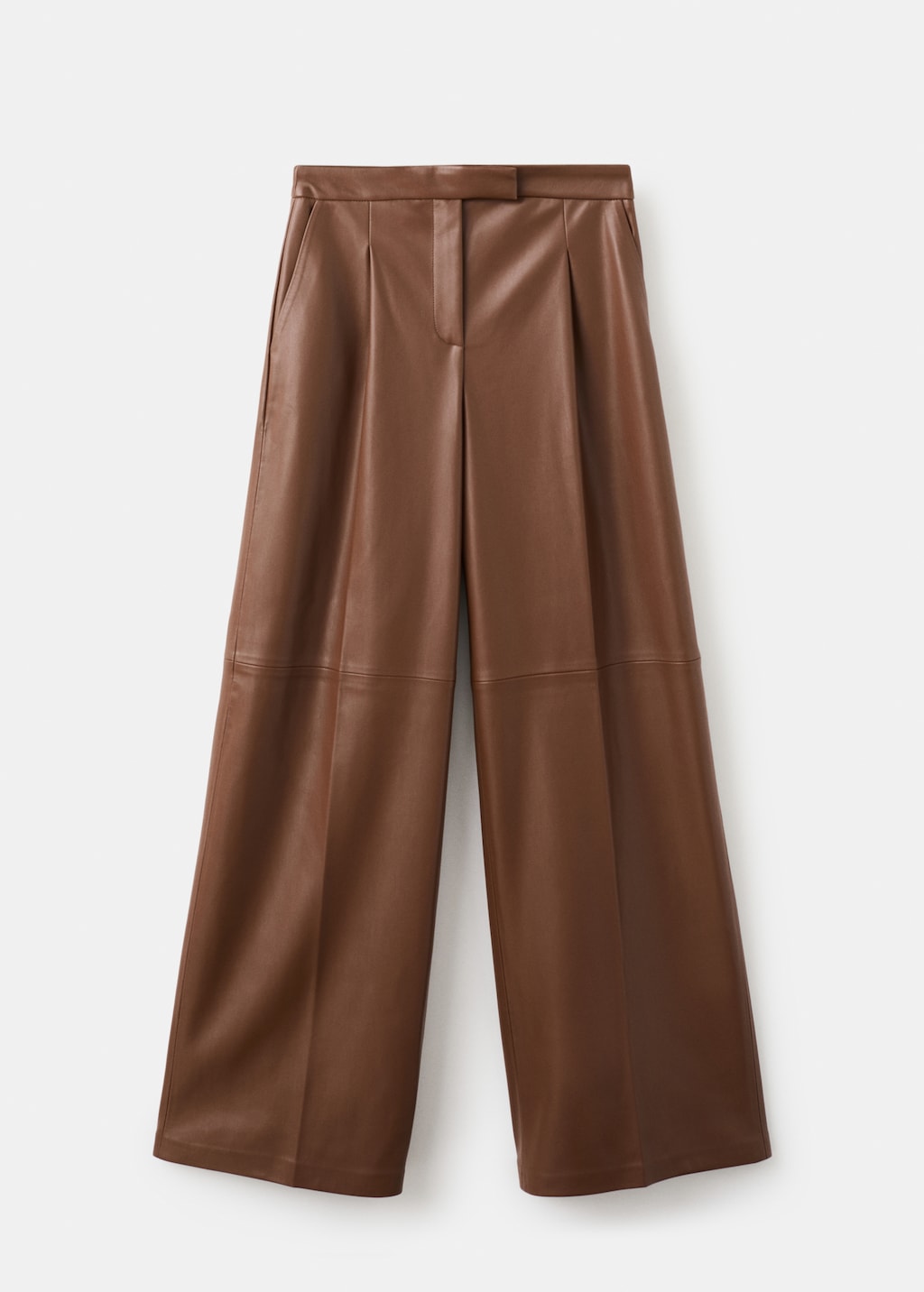 Wide leg faux-leather trousers - image 4