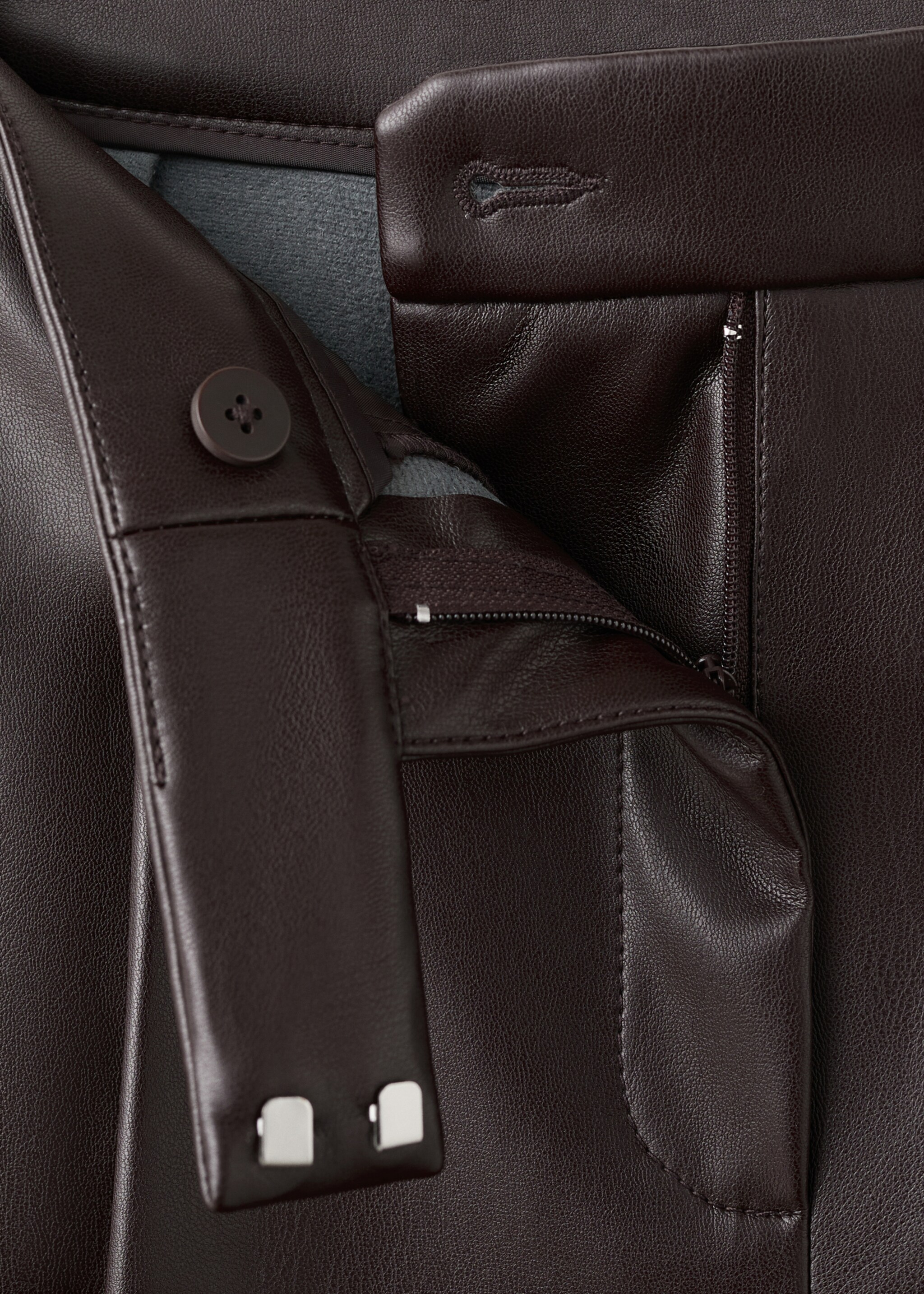 Штани wide leg з ефектом шкіри - Детальніше про товар 0, Шоколад. Ref: 27051290-00.