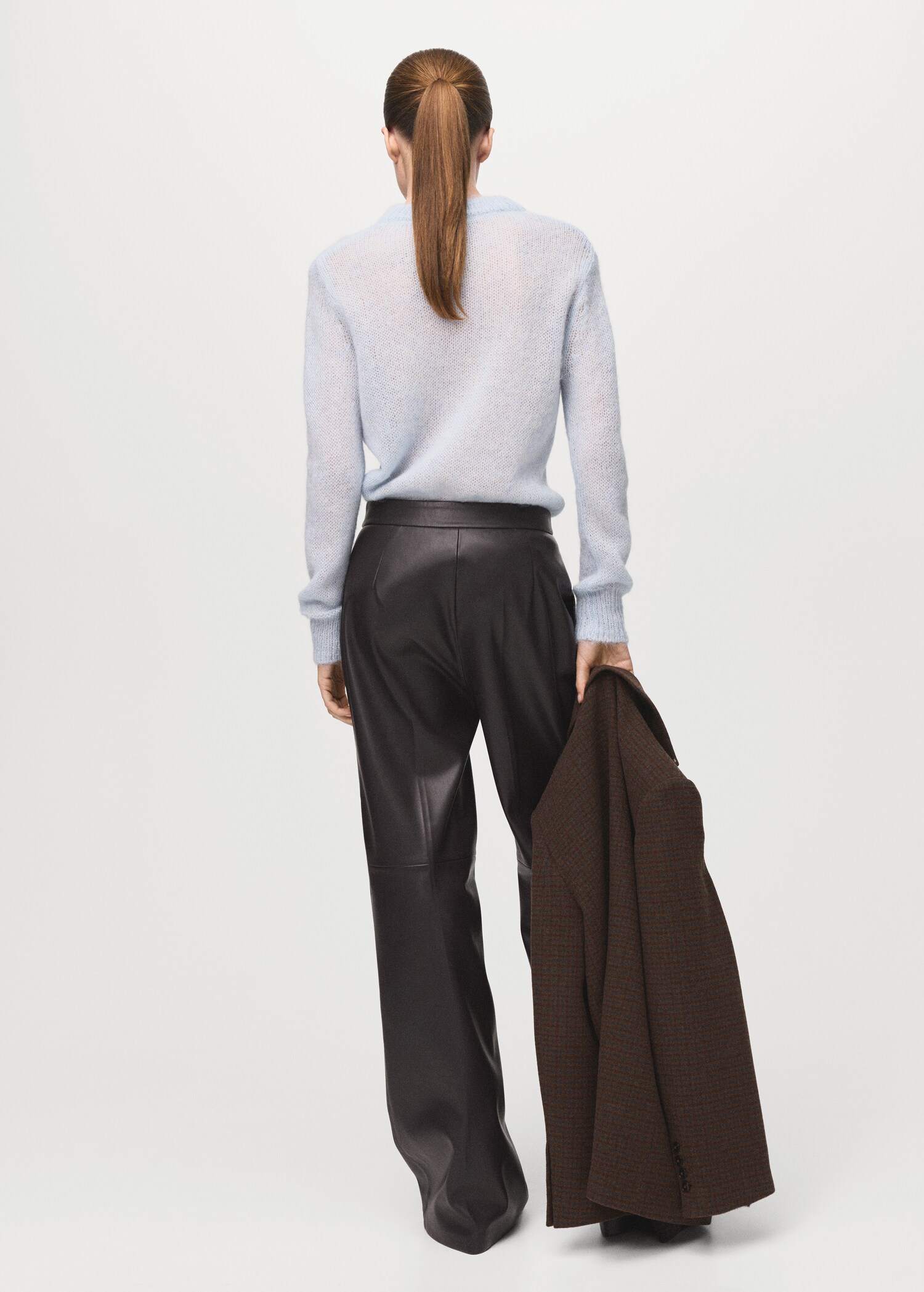 Wide-leg faux-leather trousers - Reverse of the article