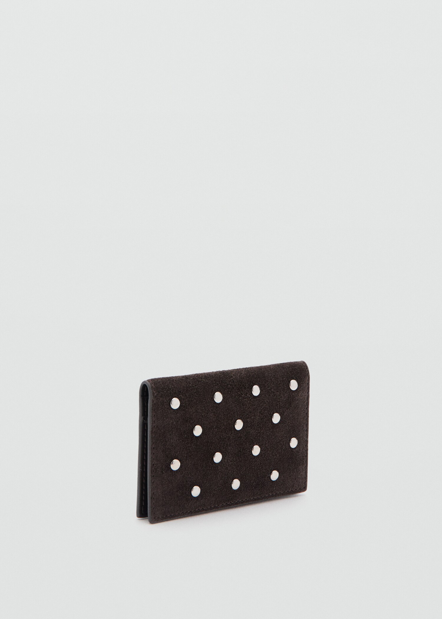 Suede cardholder with studs - Medium plane