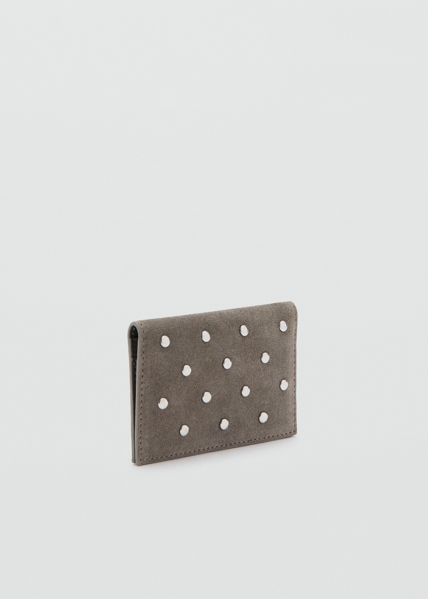 Suede cardholder with studs - Medium plane
