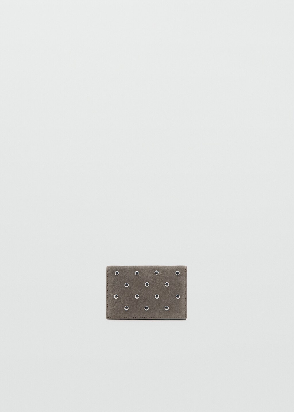 Suede cardholder with studs