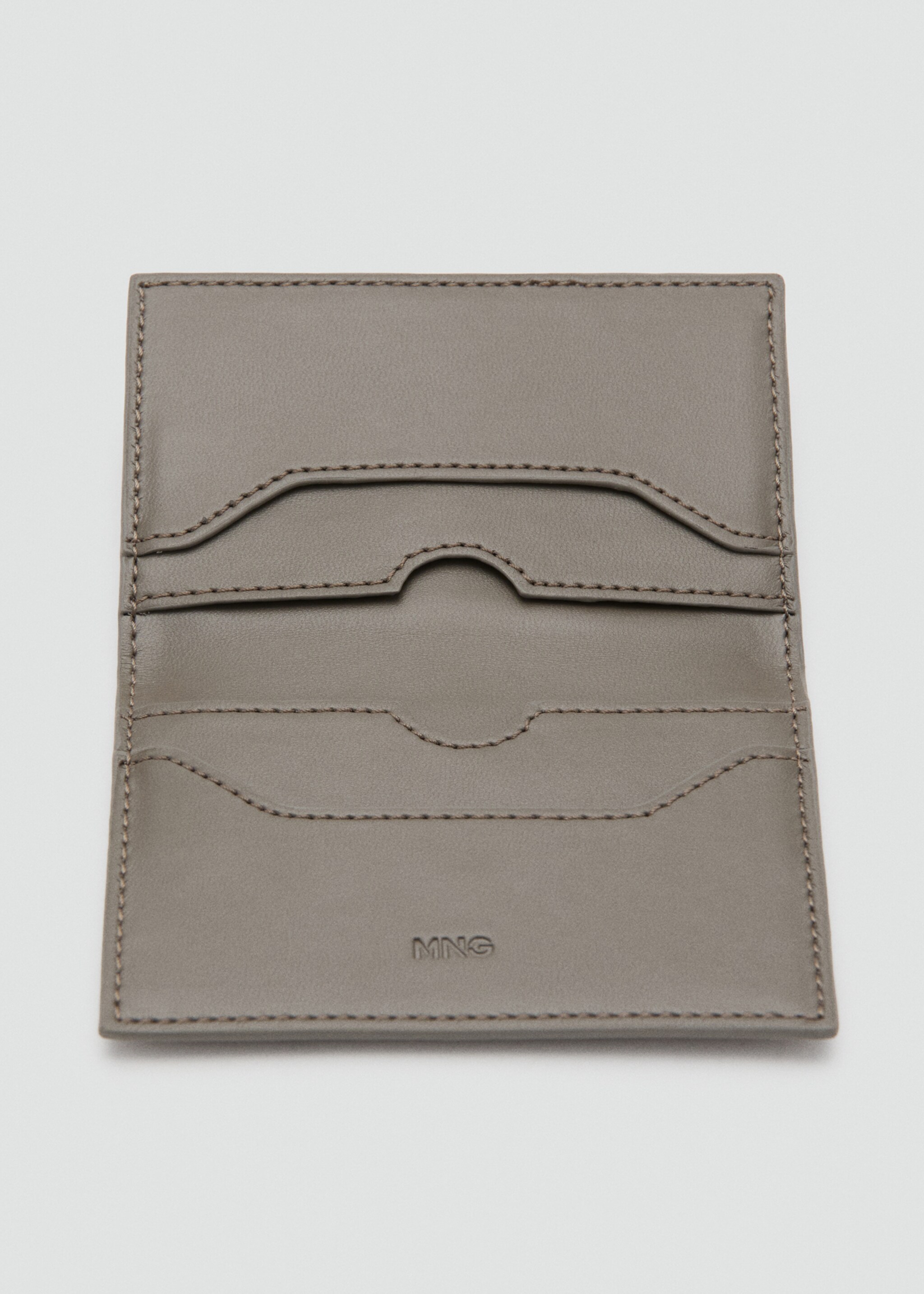Suede cardholder with studs - Details of the article 1, Light/Pastel Brown. Ref: 27051299-00.