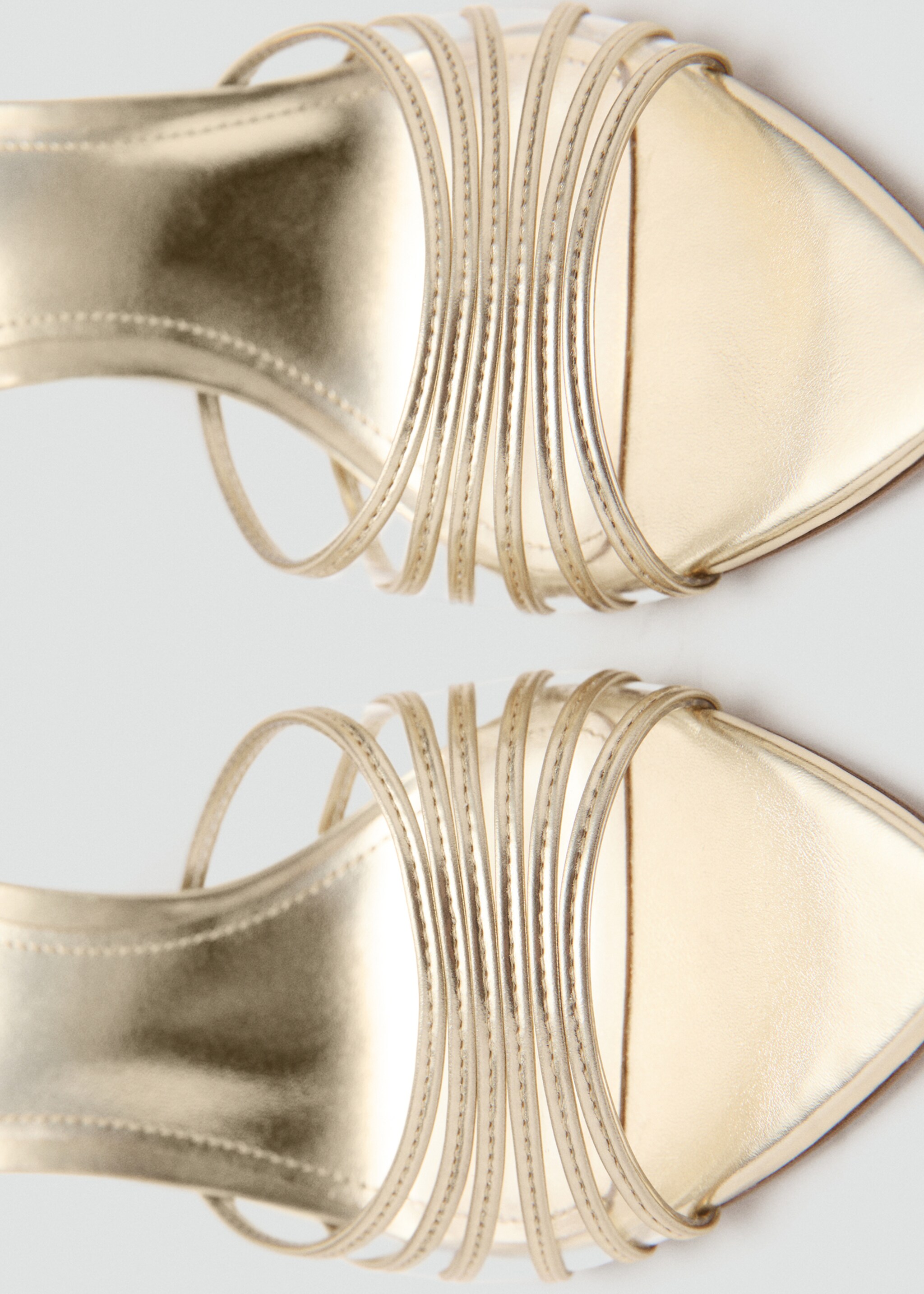 Metallic heeled sandals with straps - Details of the article 2, Gold. Ref: 27051301-00.