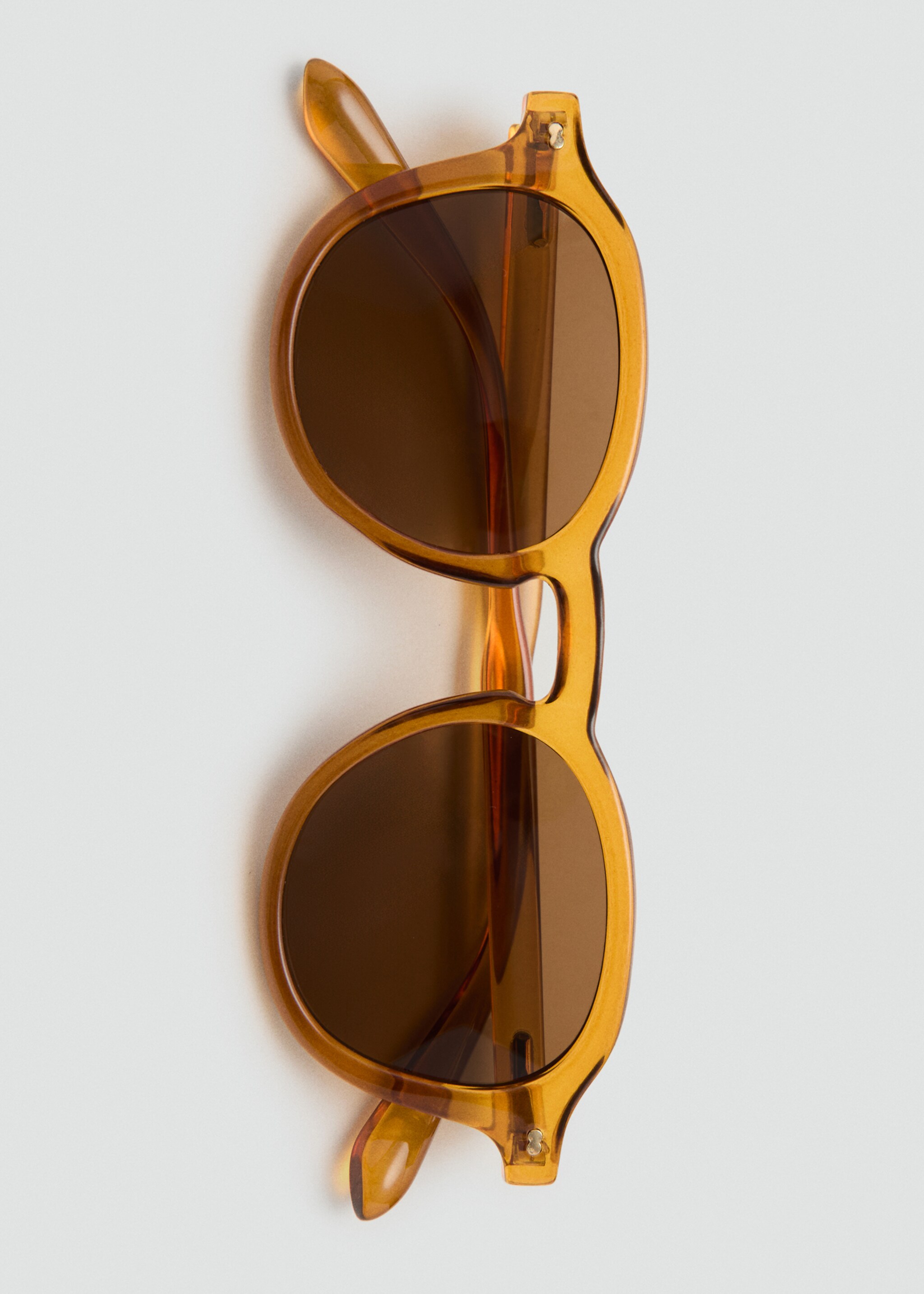 Semi-transparent frame sunglasses - Details of the article 2, Ochre. Ref: 27051302-00.