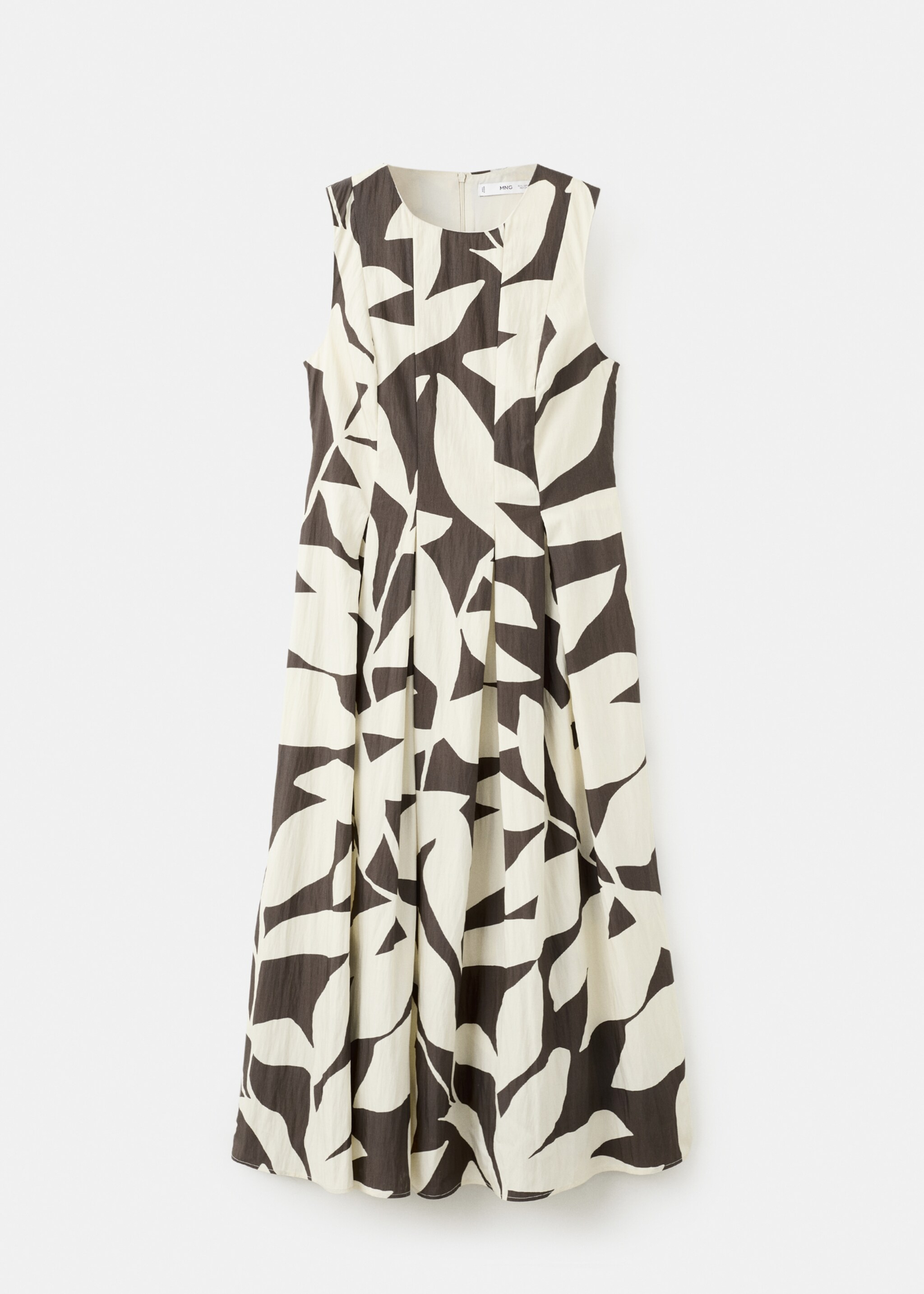 Floral-print flared dress - Article without model, Beige. Ref: 27051308-00.
