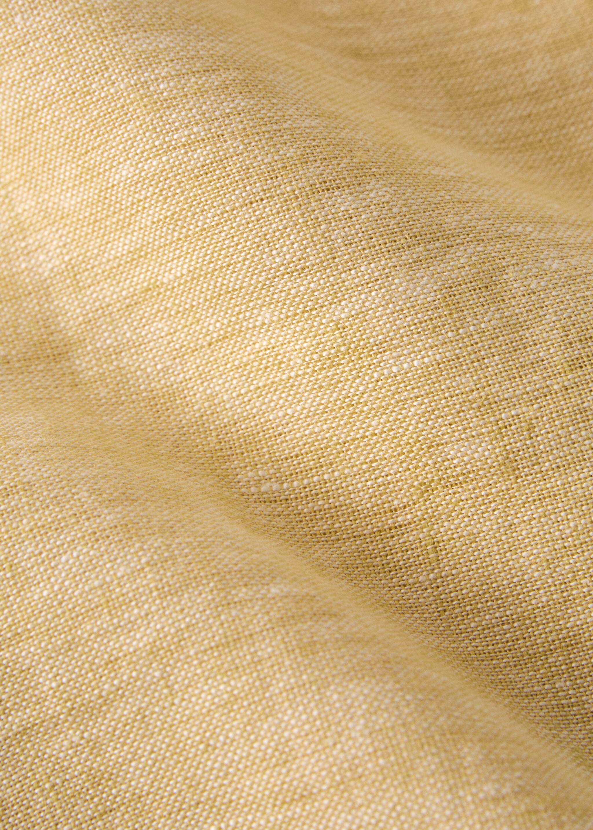 Tischdecke aus 100 % Leinen mit Melange-Effekt für 6 bis 8 Personen - Detail des Artikels 2, Gelb. Ref: 27051310-00.