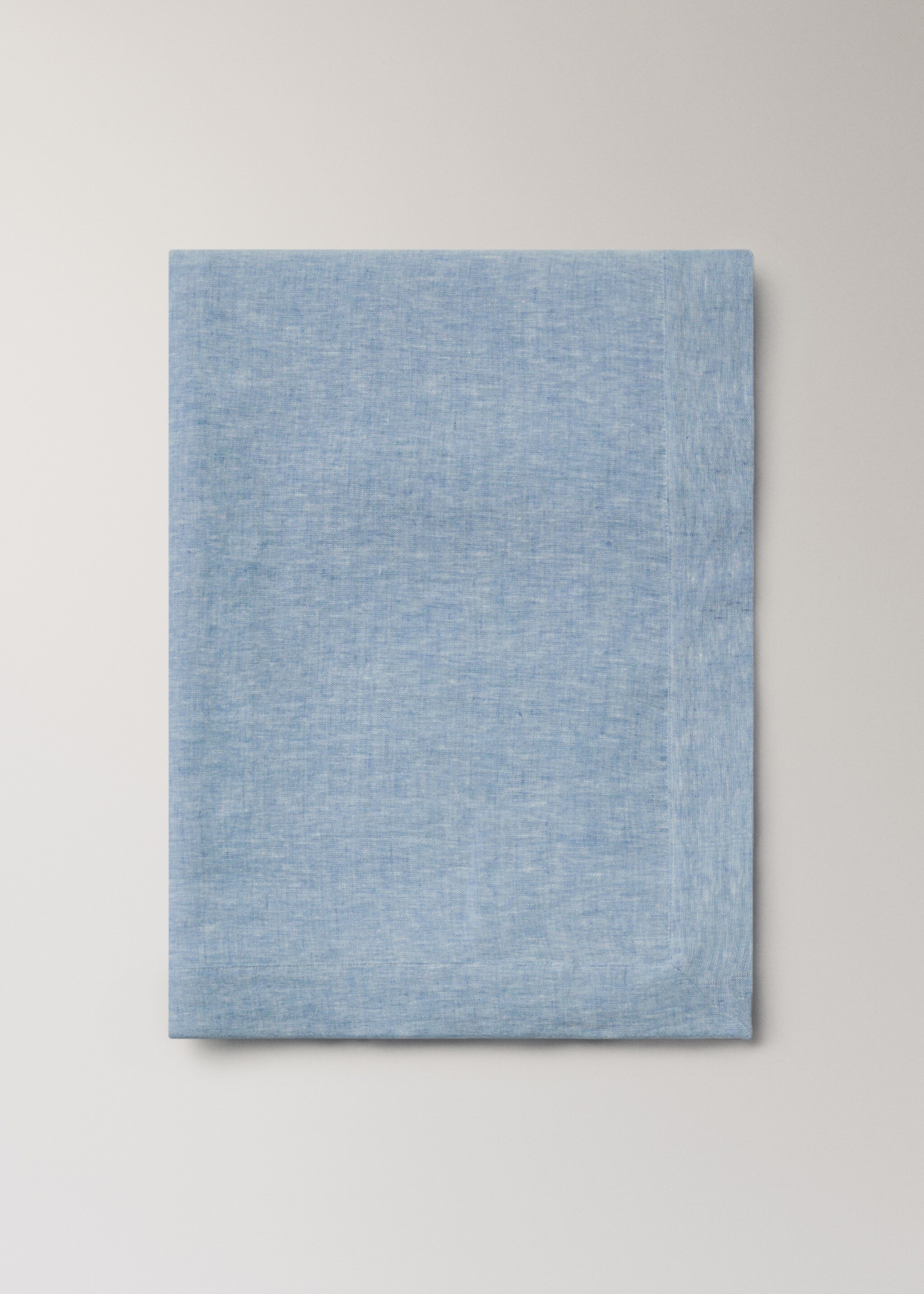 Tischdecke aus 100 % Leinen mit Melange-Effekt für 6 bis 8 Personen - Artikel ohne Model, Blau. Ref: 27051310-00.