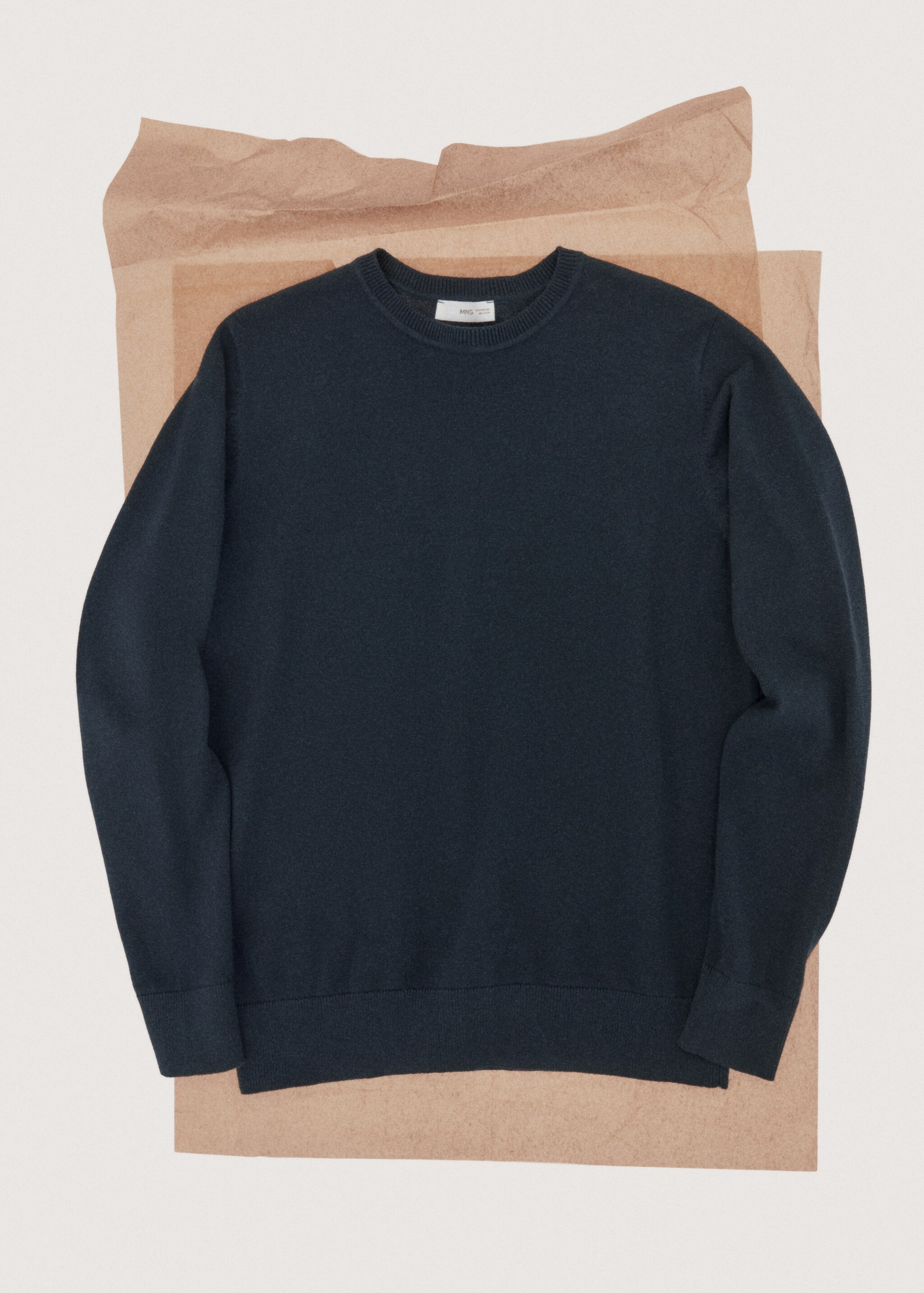 Knitted cotton sweater - Details of the article 7, Navy. Ref: 27051311-00.