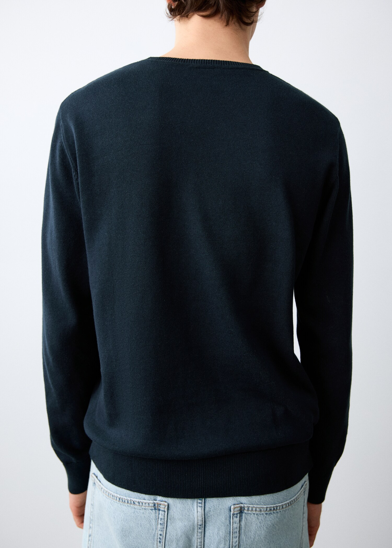 Knitted cotton sweater - Reverse of the article