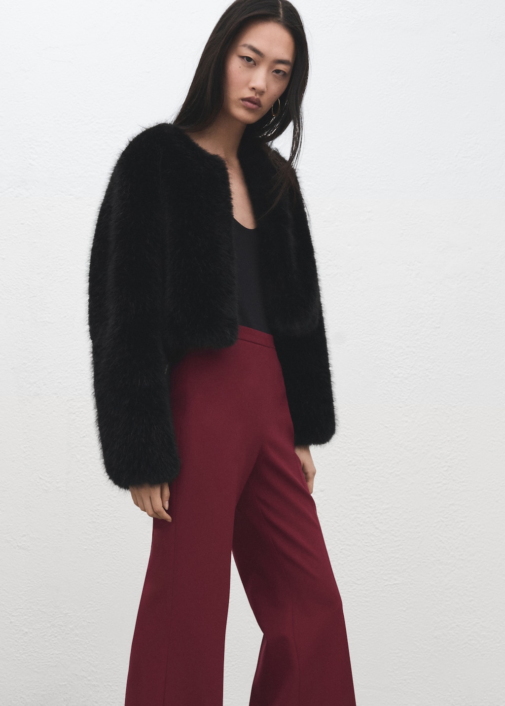 Wide leg suit trousers