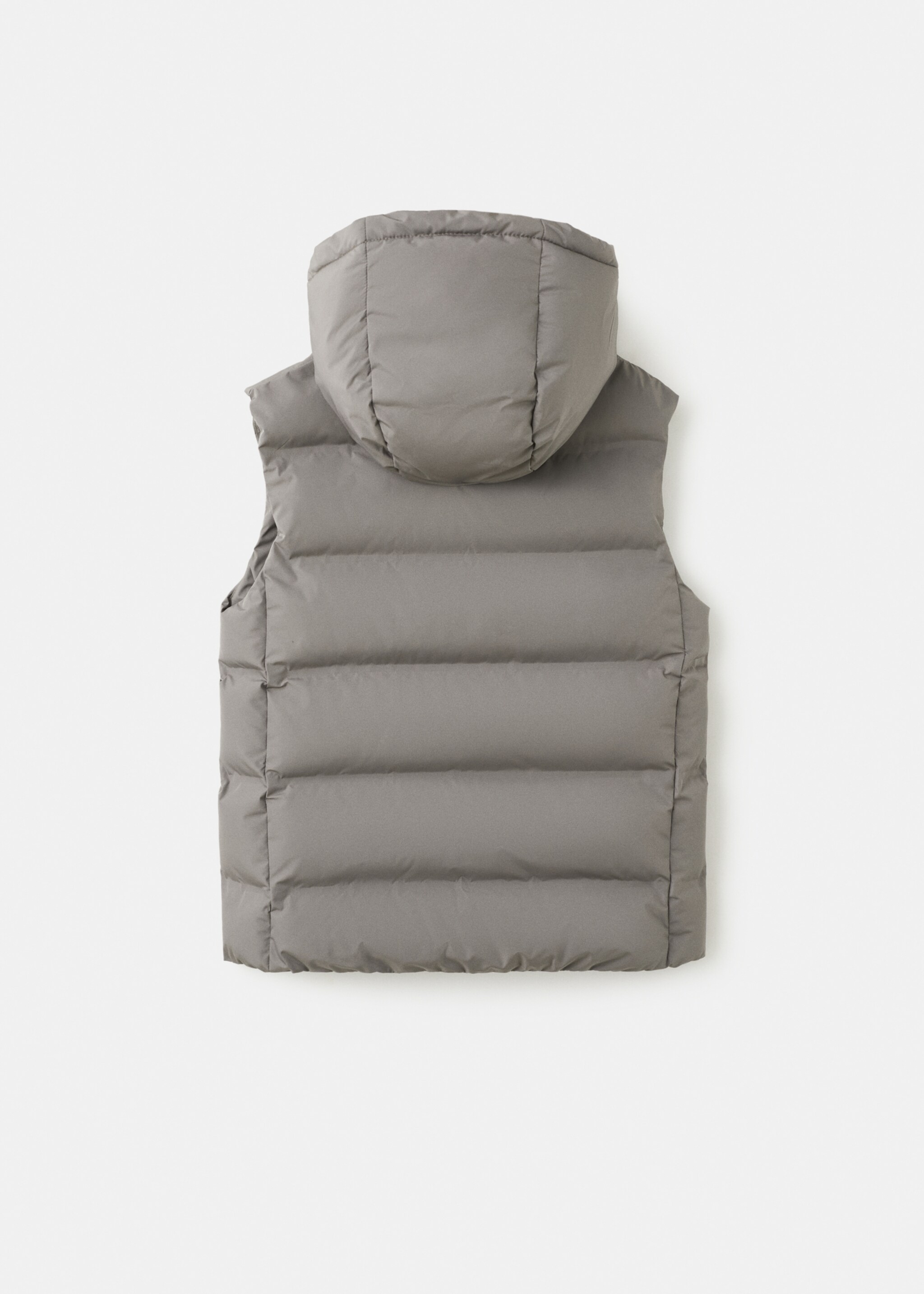 Quilted gilet with hood - Reverse of the article, Medium Brown. Ref: 27051313-00.