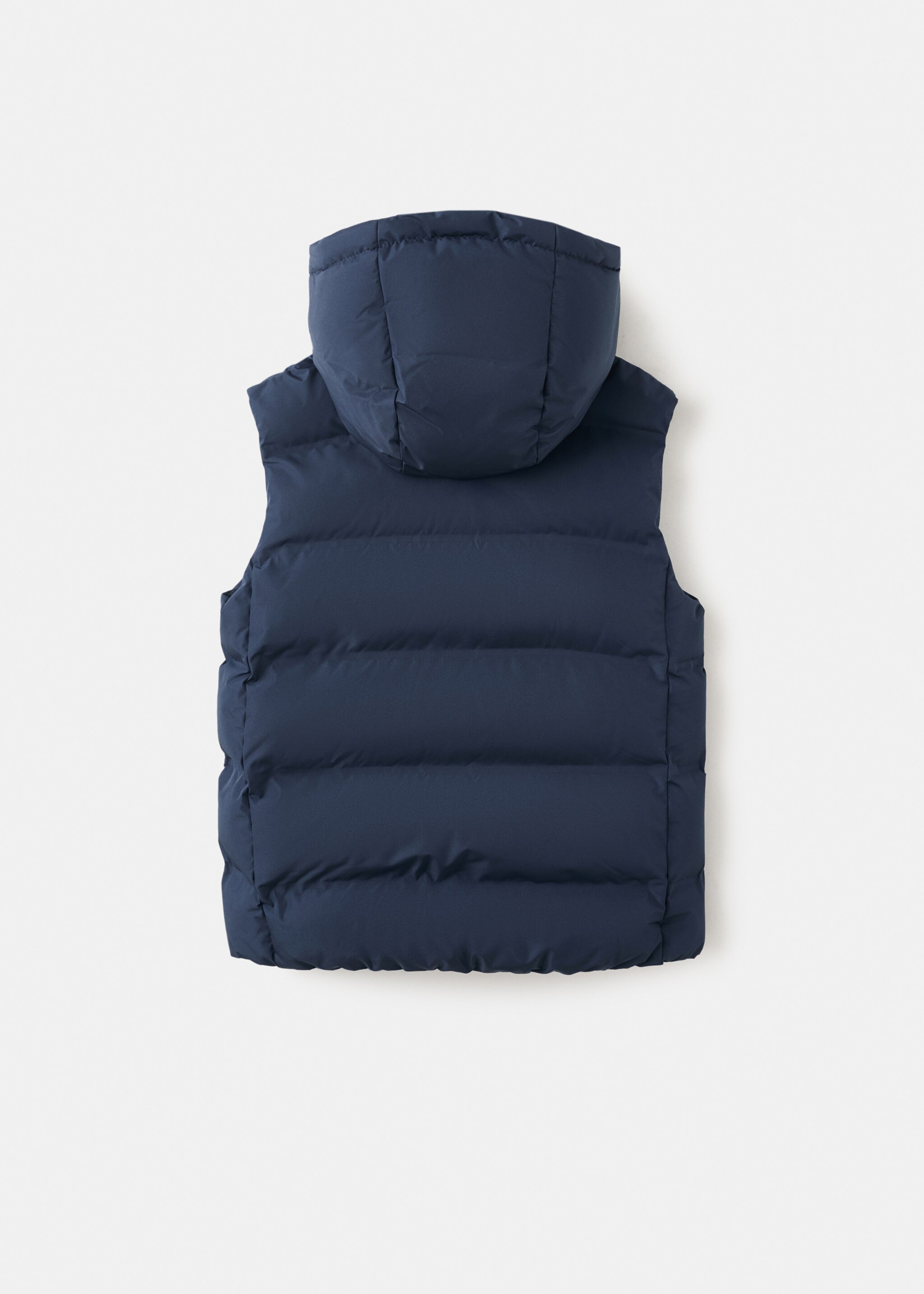 Quilted gilet with hood - Reverse of the article, Navy. Ref: 27051313-00.