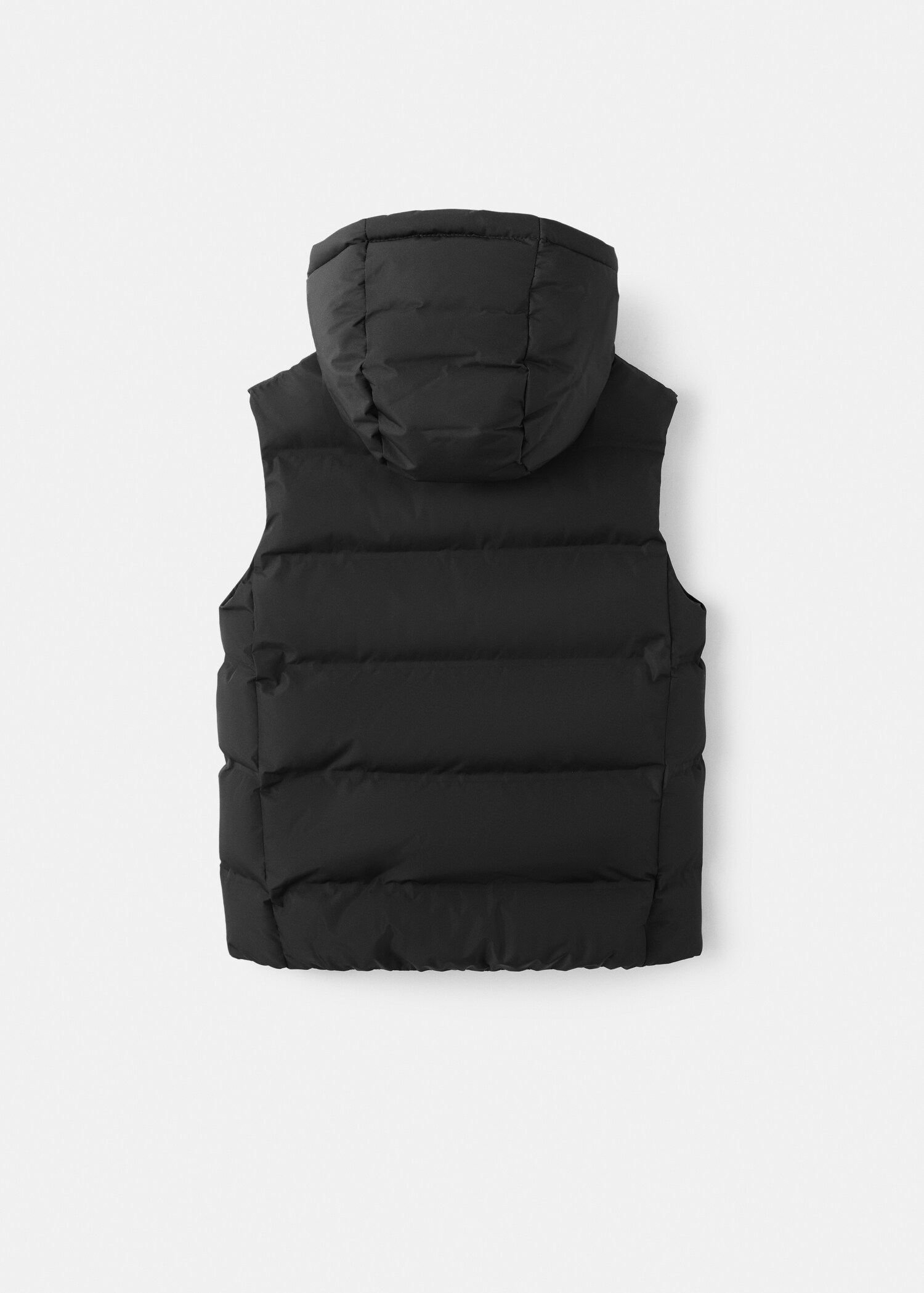 Quilted gilet with hood - Reverse of the article