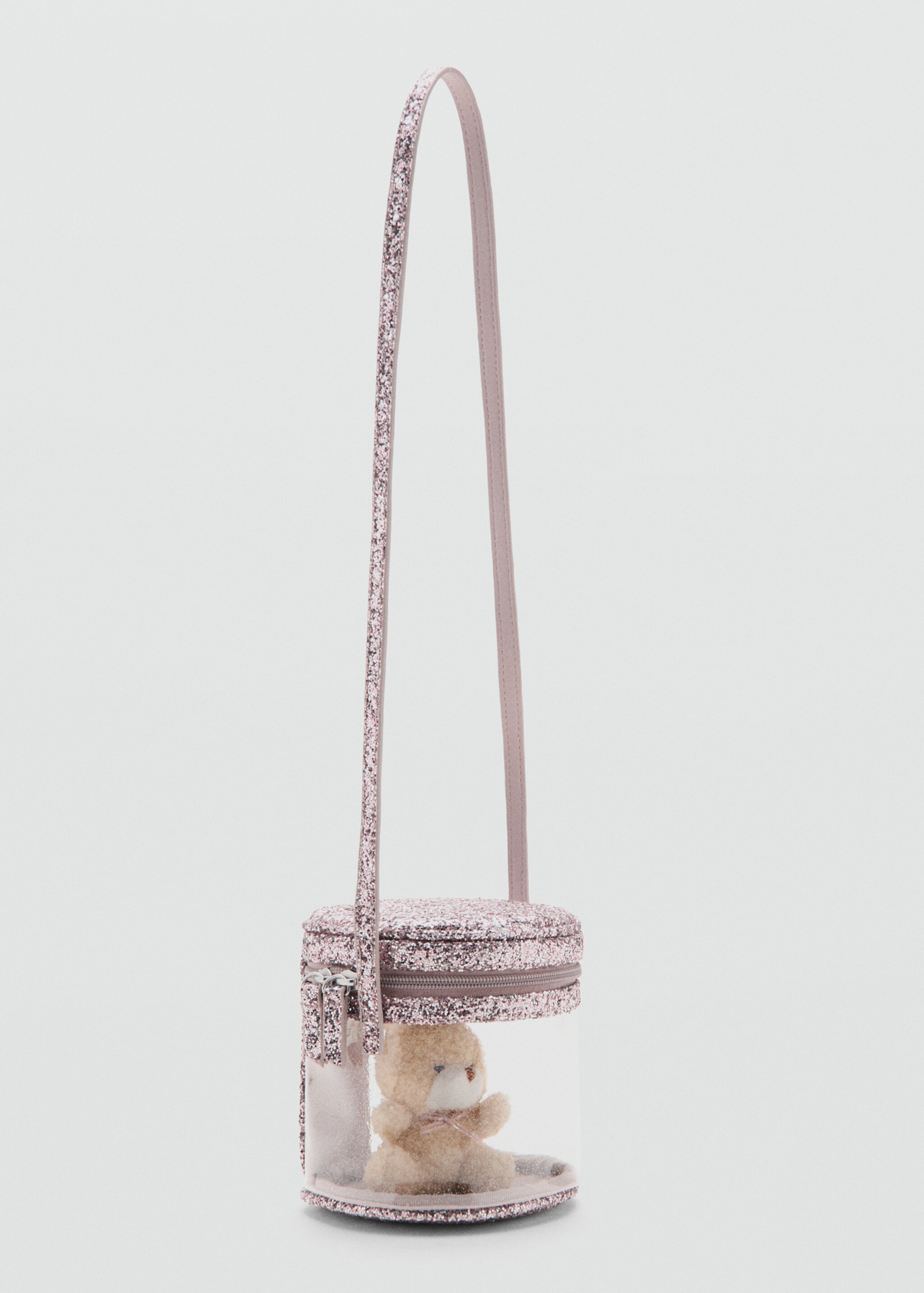 Glitter bear bag - Medium plane, Pale Pink. Ref: 27051314-00.