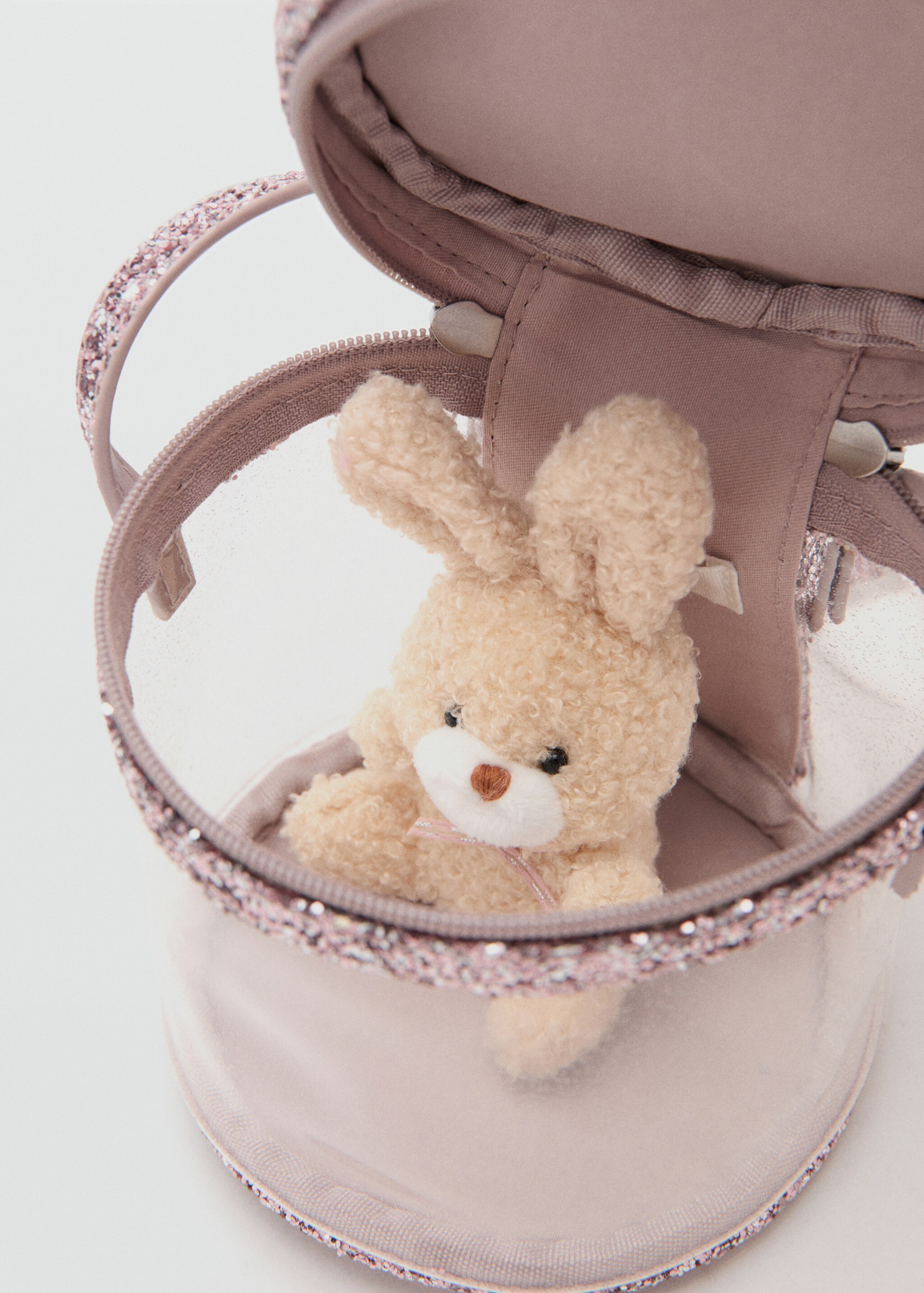 Glitter bear bag - Details of the article 1, Pale Pink. Ref: 27051314-00.