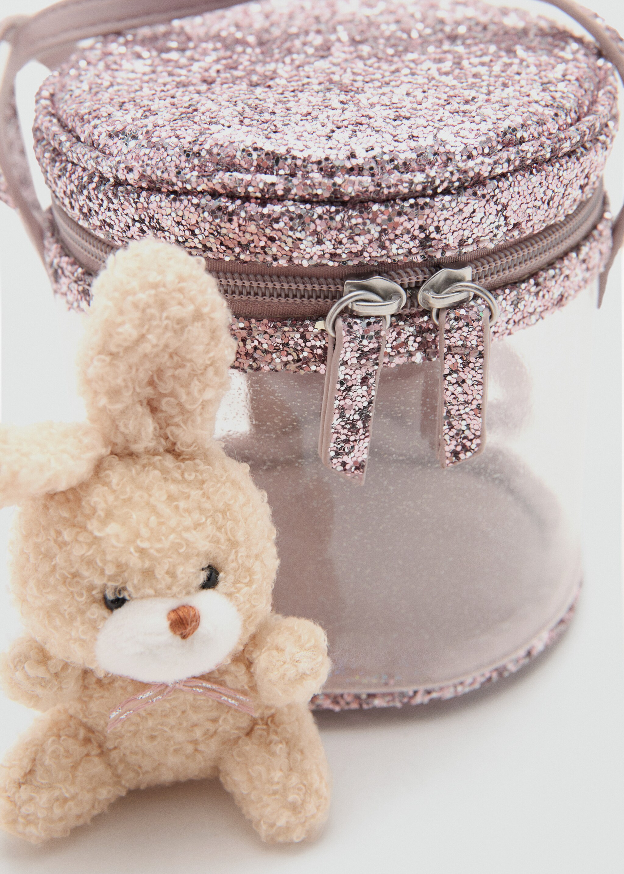 Glitter bear bag - Details of the article 2, Pale Pink. Ref: 27051314-00.