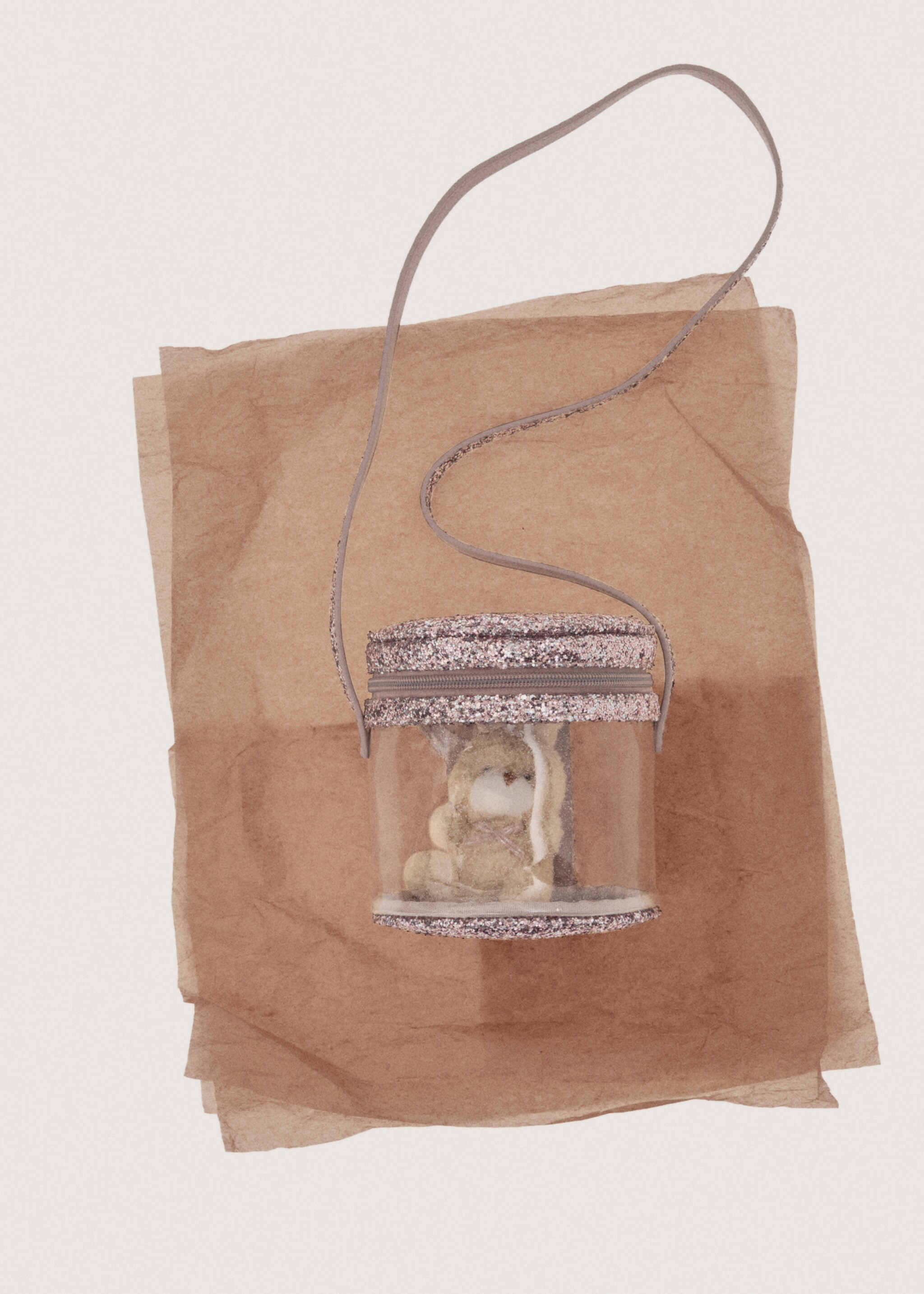 Glitter bear bag - Details of the article 7, Pale Pink. Ref: 27051314-00.