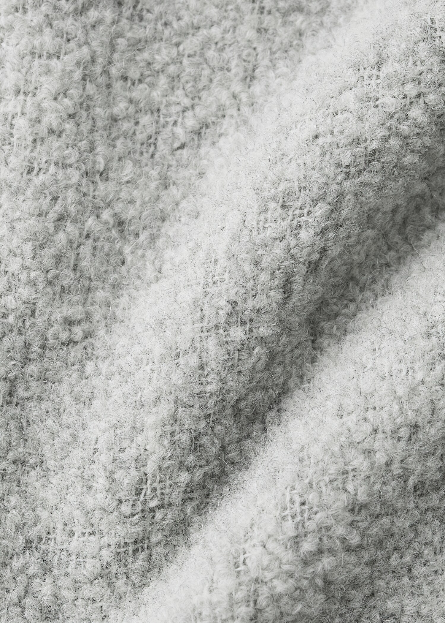 Bouclé wool blanket with fringe - Details of the article 1