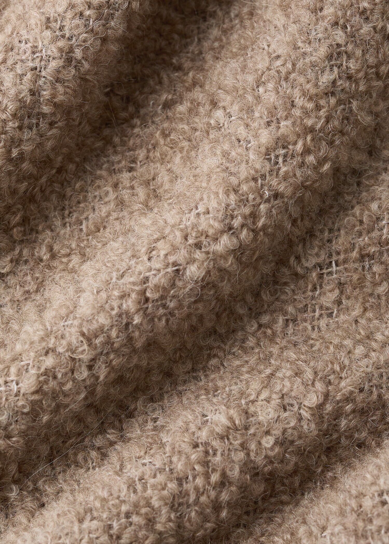 Bouclé wool blanket with fringe - Details of the article 1