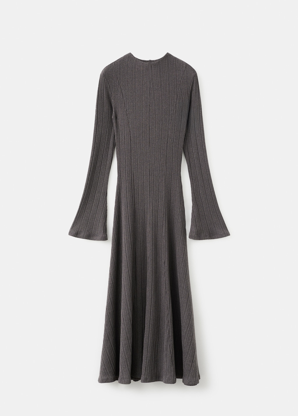 Knitted dress with bell sleeves - image 5