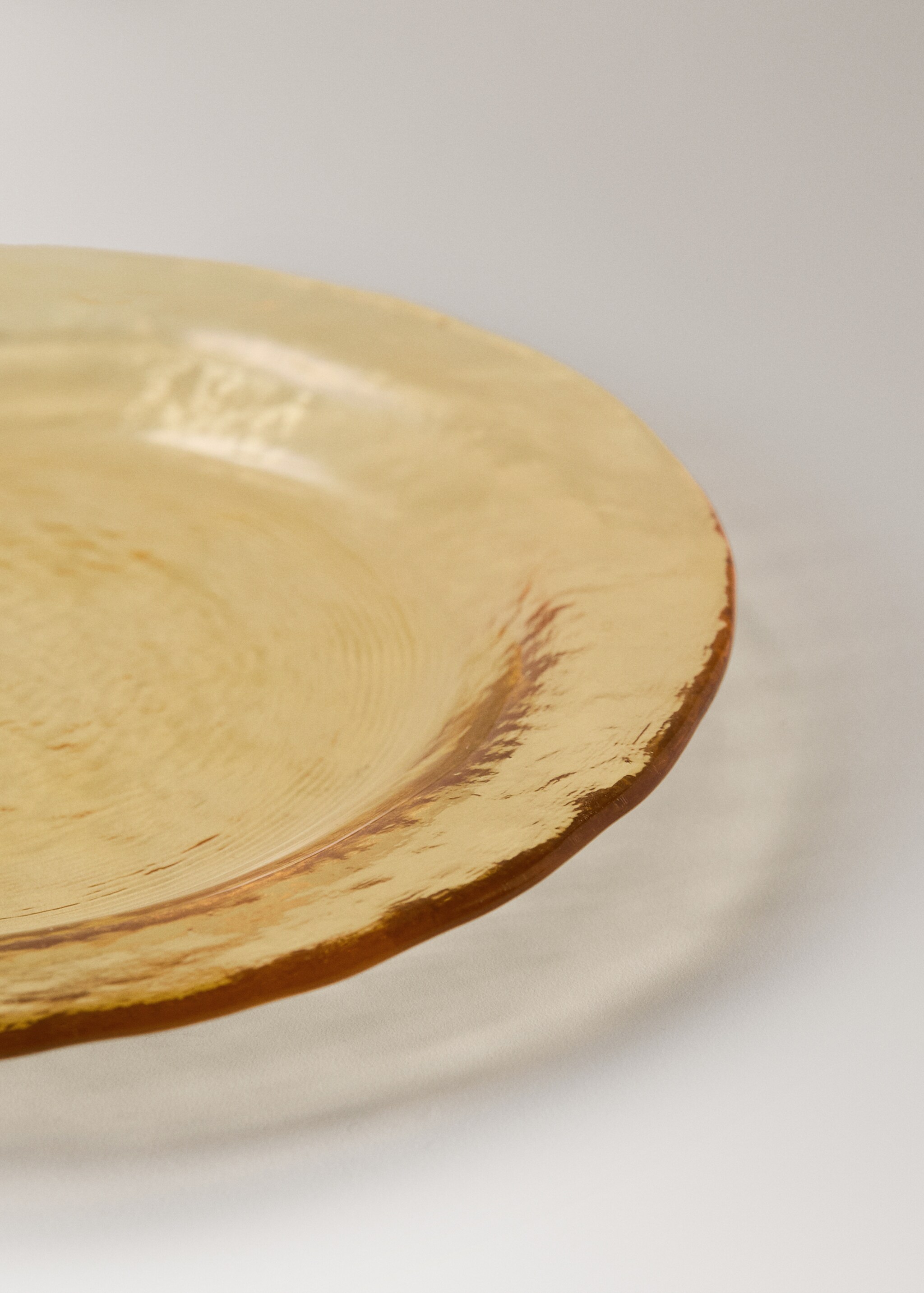 Colored glass bread plate - Details of the article 2, Pastel Yellow. Ref: 27051322-00.