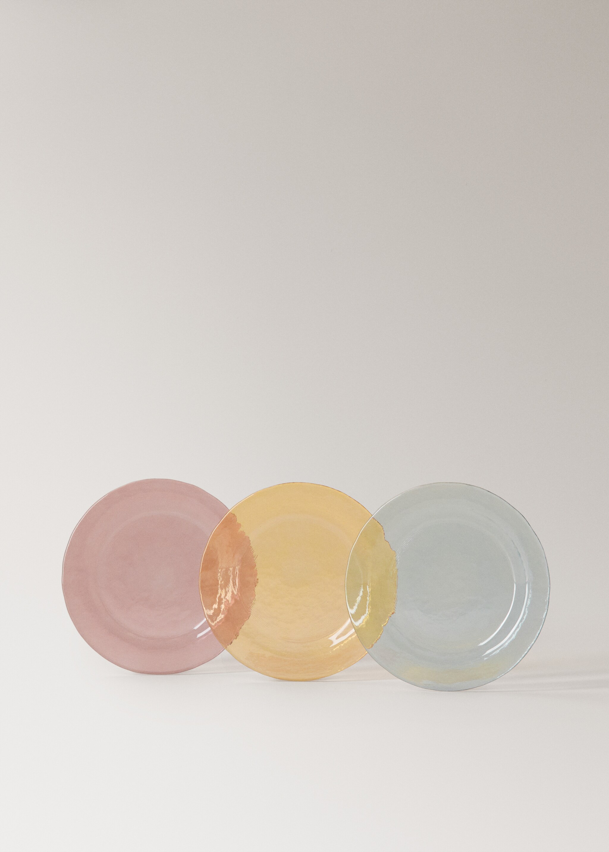 Brödtallrik i färgat glas - Detaljer om artikeln 3, Ljus/ pastell lila. Ref: 27051322-00.