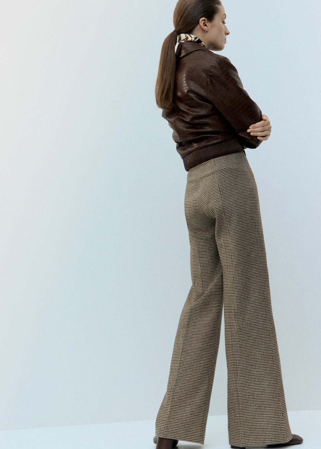 Houndstooth wool-blend trousers - image 3